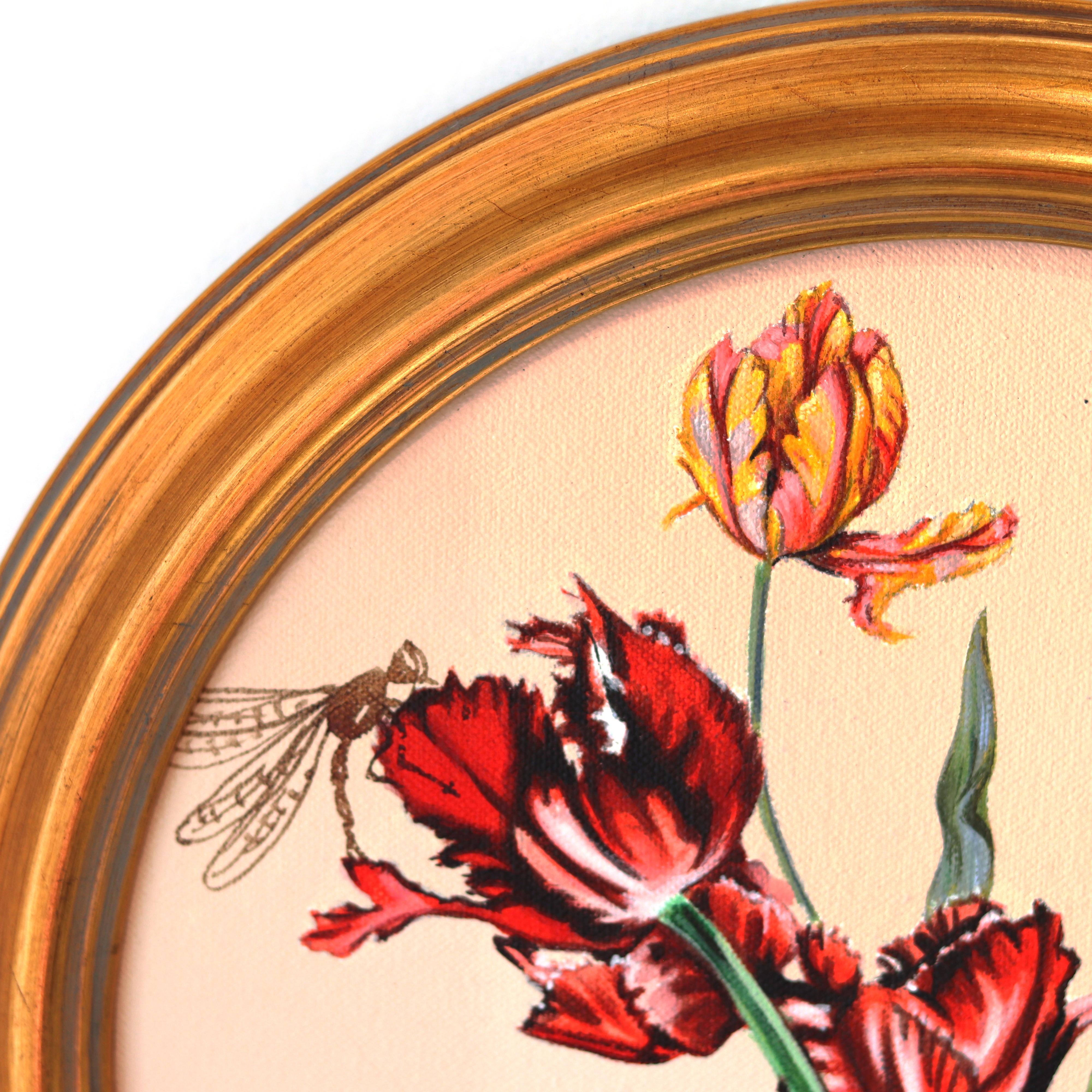 Il coniglietto e il suo fiore - Coloratissima opera d'arte figurativa originale su tela in vendita 2
