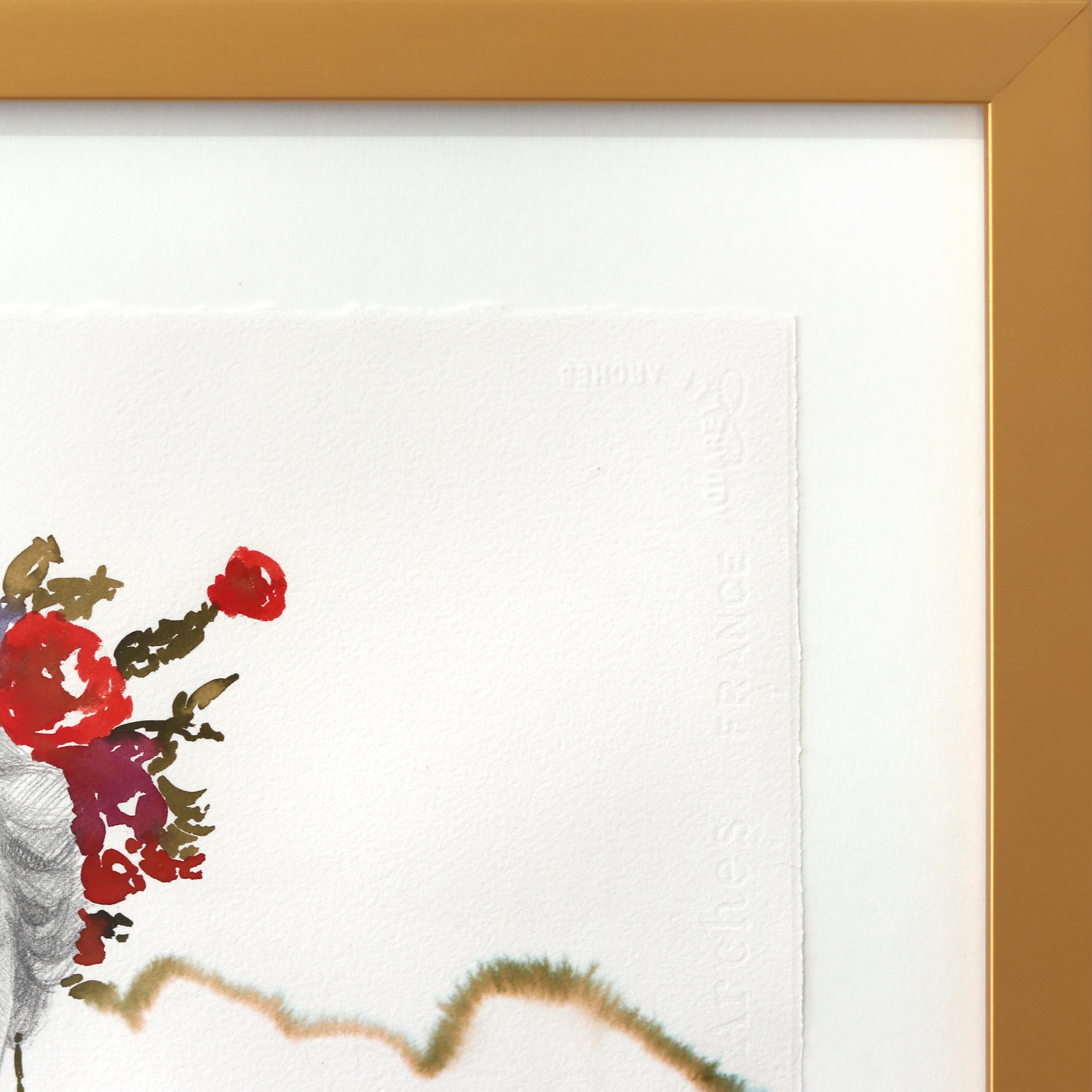 The Pearl Necklace Story II - Surrealist Figurative Feminine Framed Portrait (Surrealismus), Painting, von Carlos Gamez De Francisco