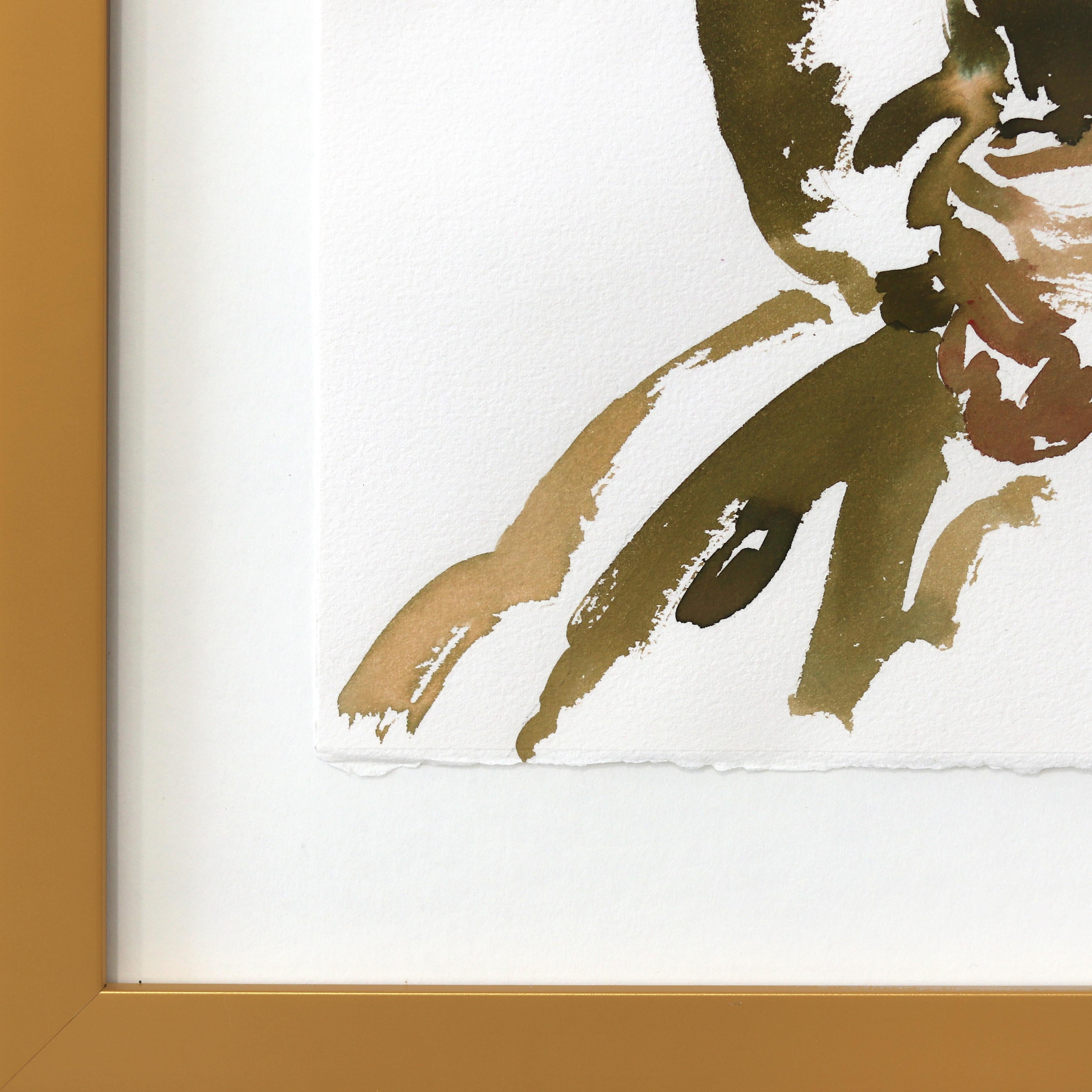 Young Woman with Dog - Surrealist Figurative Feminine Abstract Framed Portrait im Angebot 2