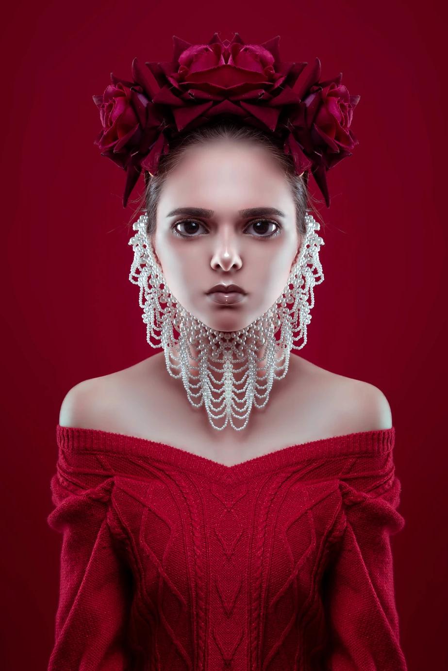 Pearls and Red Roses - Photograph by Carlos Gamez De Francisco