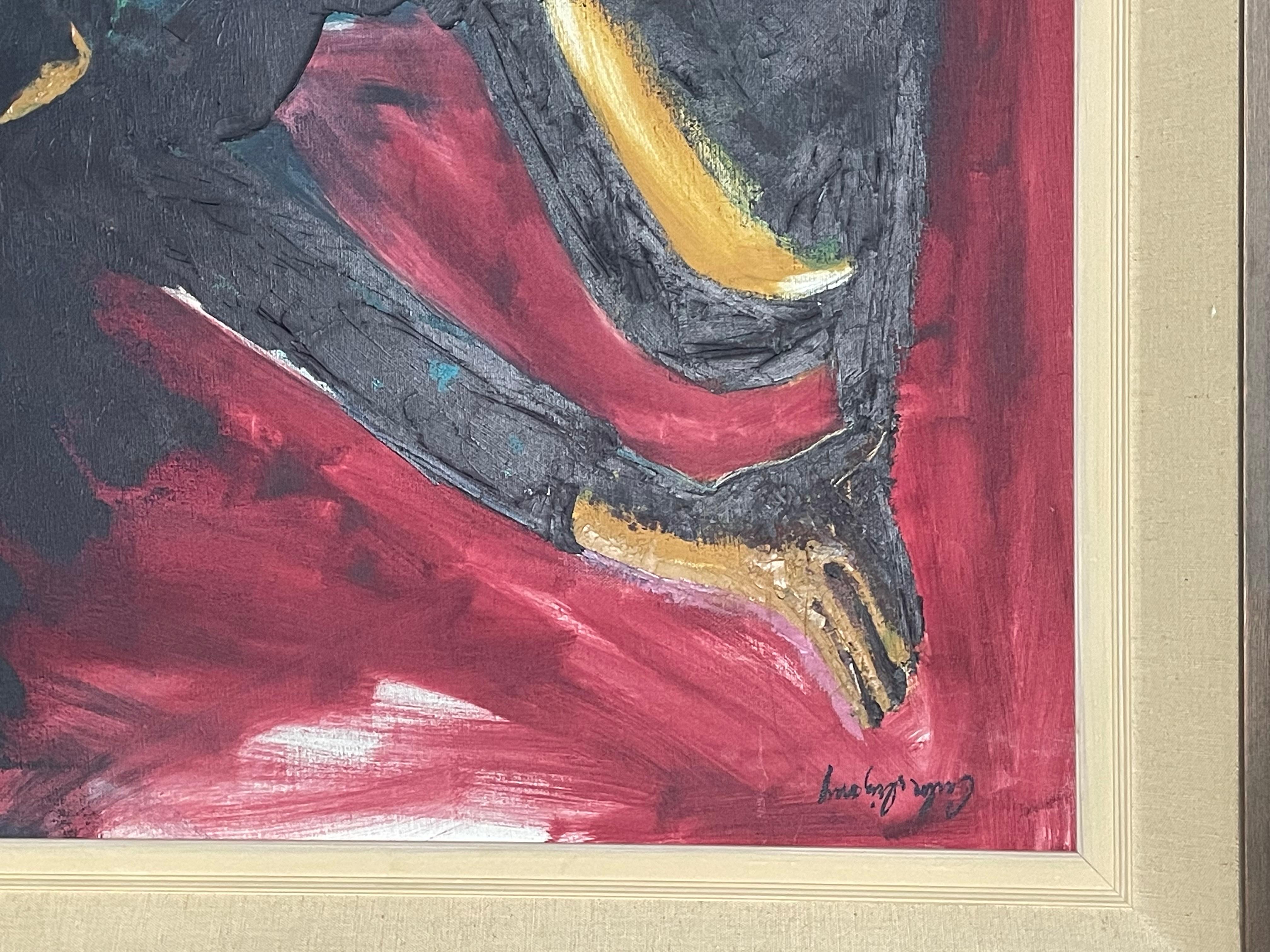 Carlos Irizarry Original oil on canvas signed. In good condition frame was made 1969. Measures 33x42