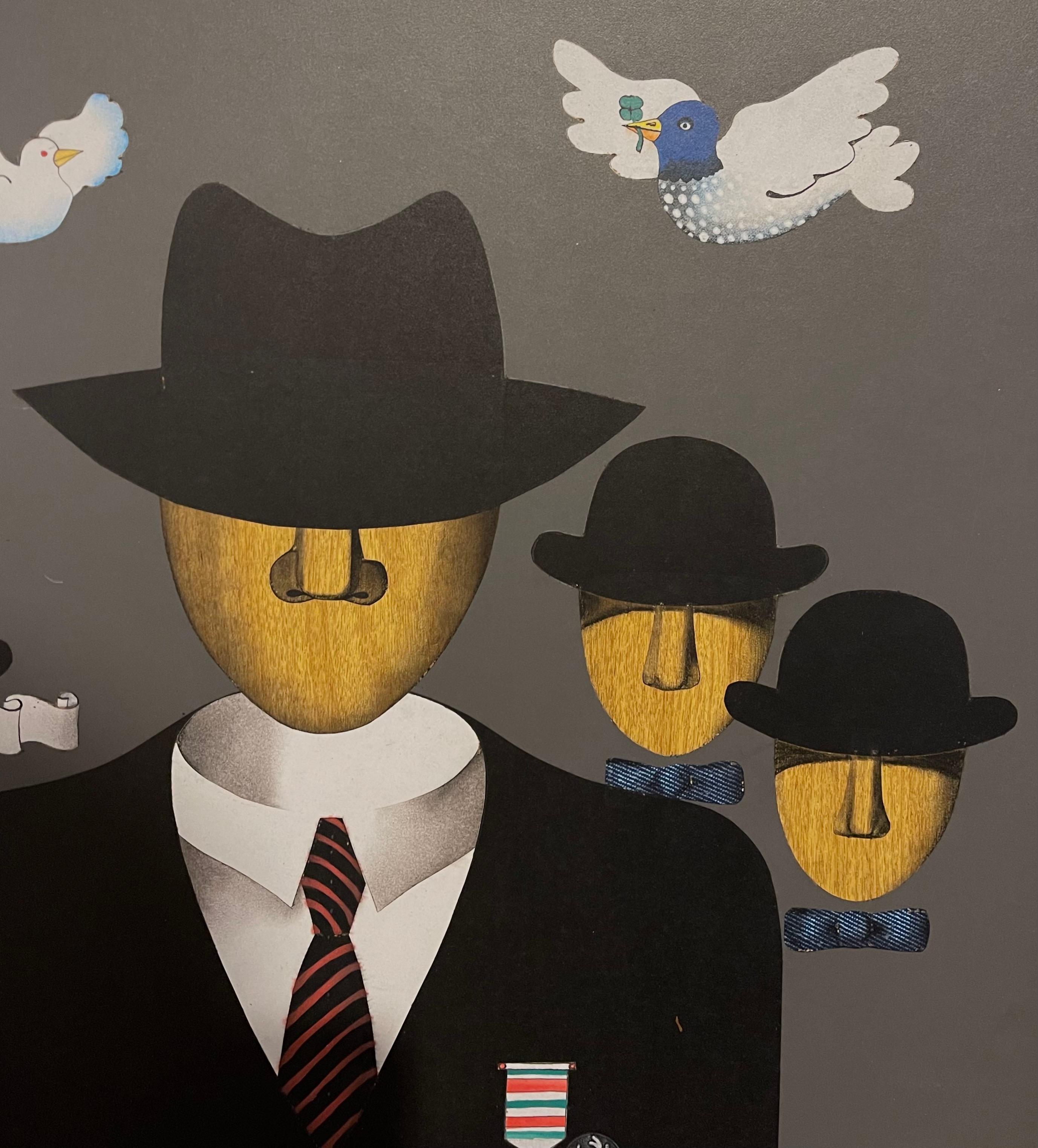 Amérique latine , peinture surréaliste brésilienne Carlos Kis d'après Rene Magritte en vente 2