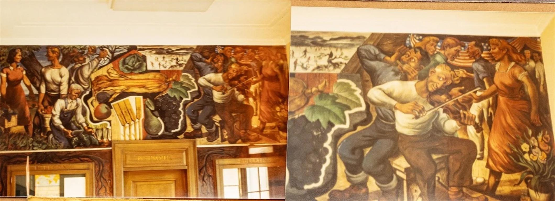 Post Office WPA Mural Study American Scene Social Realism Modern 20th Century For Sale 3