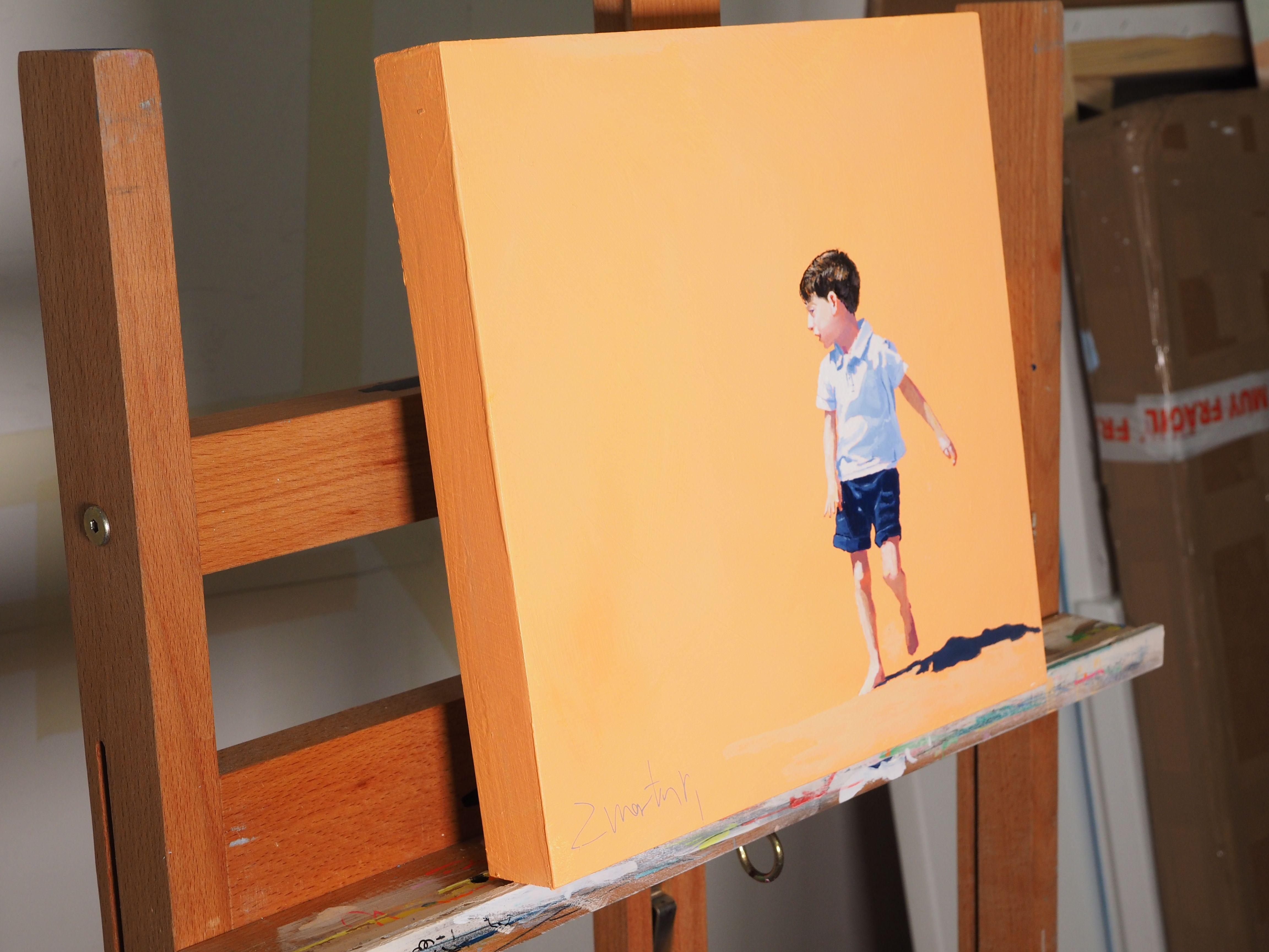 Carlitos Orange, Gemälde, Acryl auf Holzplatte (Zeitgenössisch), Painting, von Carlos MartÃ­n