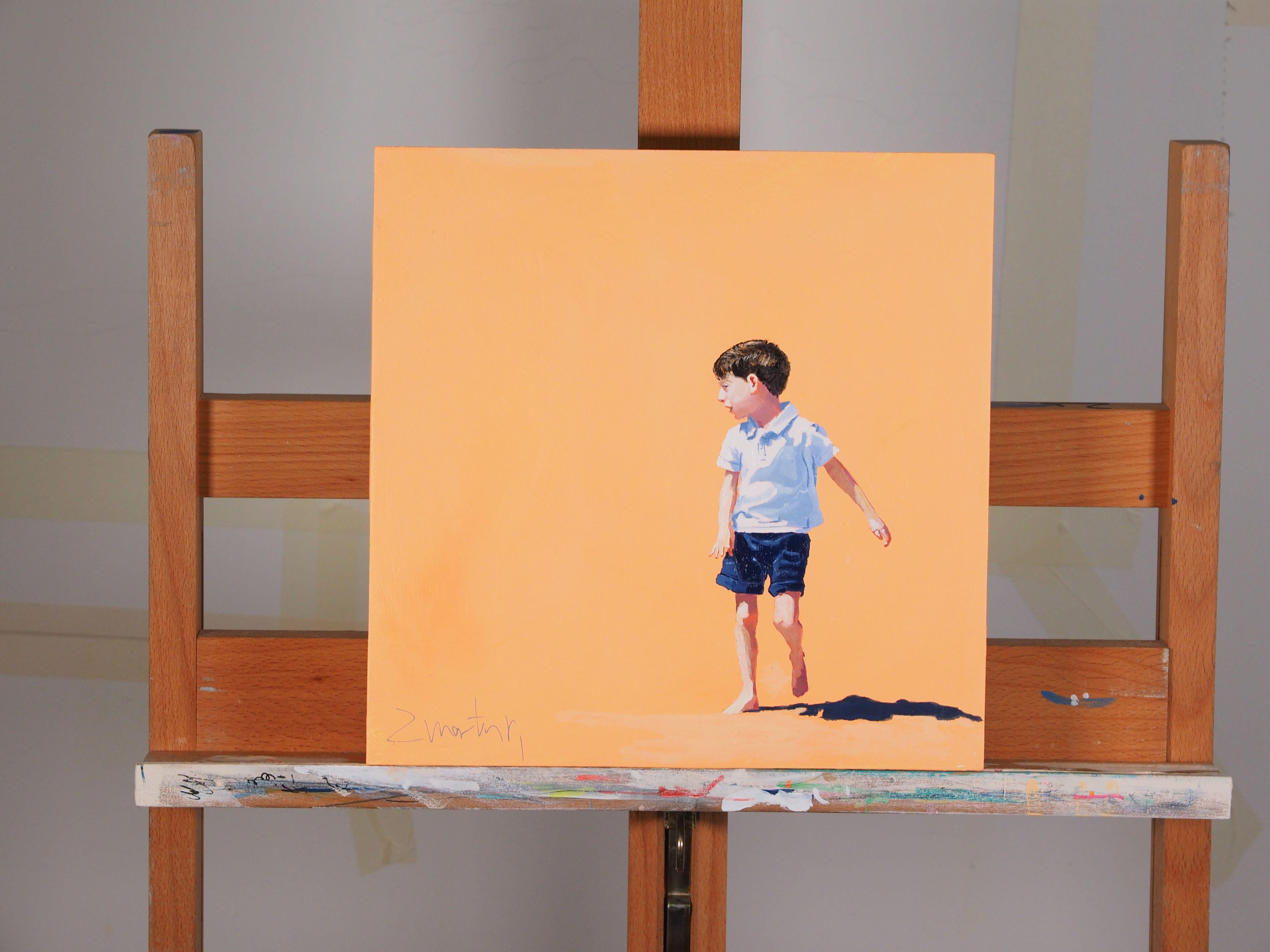 Carlitos Orange, Painting, Acrylic on Wood Panel For Sale 2