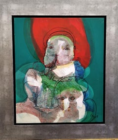 Carlos Mendez  8 Green  Red  acrylic painting