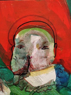 Carlos Mendez 9 Green Red acrylic painting