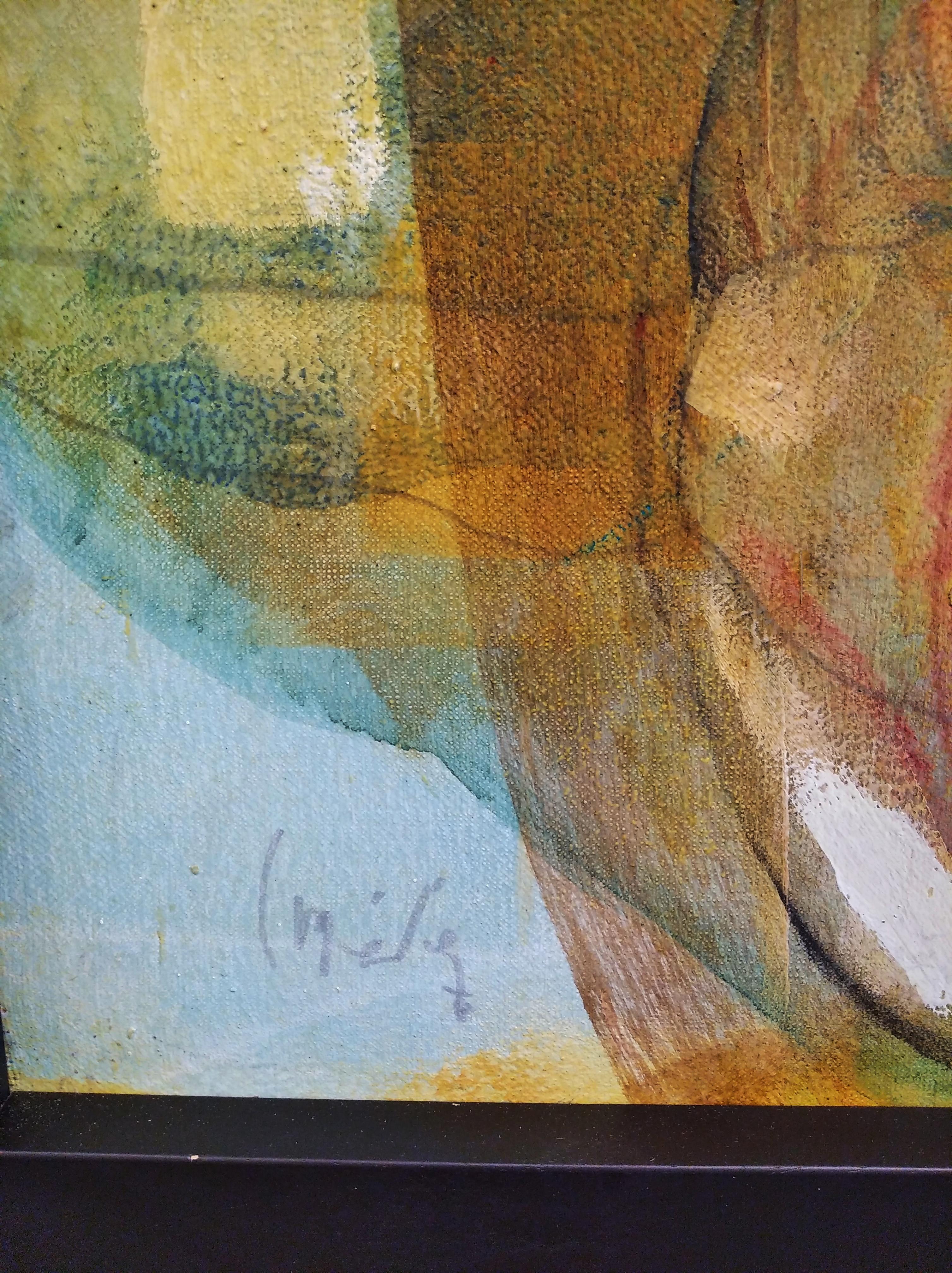 Carlos Mendez  Golden sin titulo. pittura acrilica in vendita 3