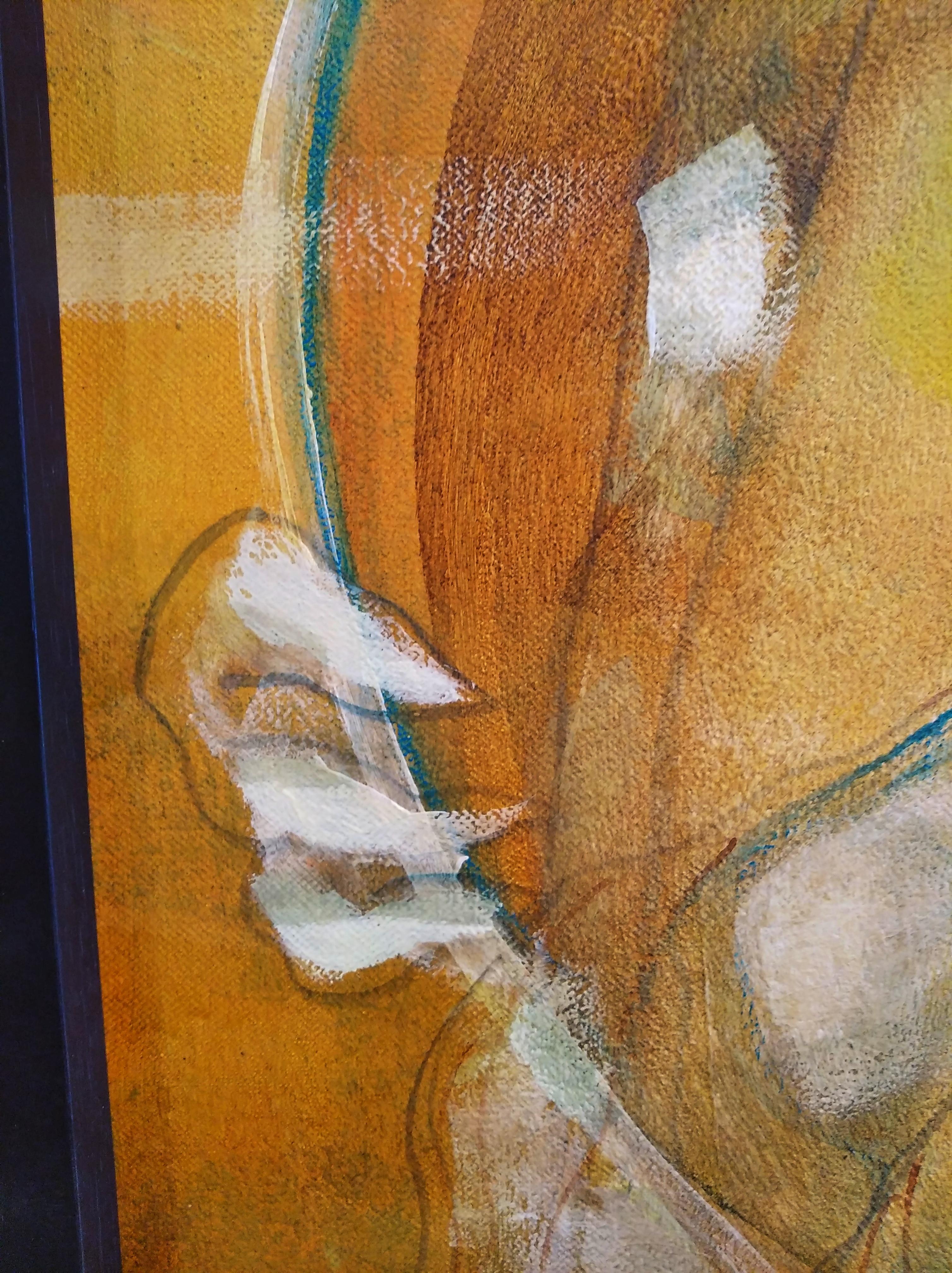 Carlos Mendez  Golden sin titulo. pittura acrilica in vendita 5