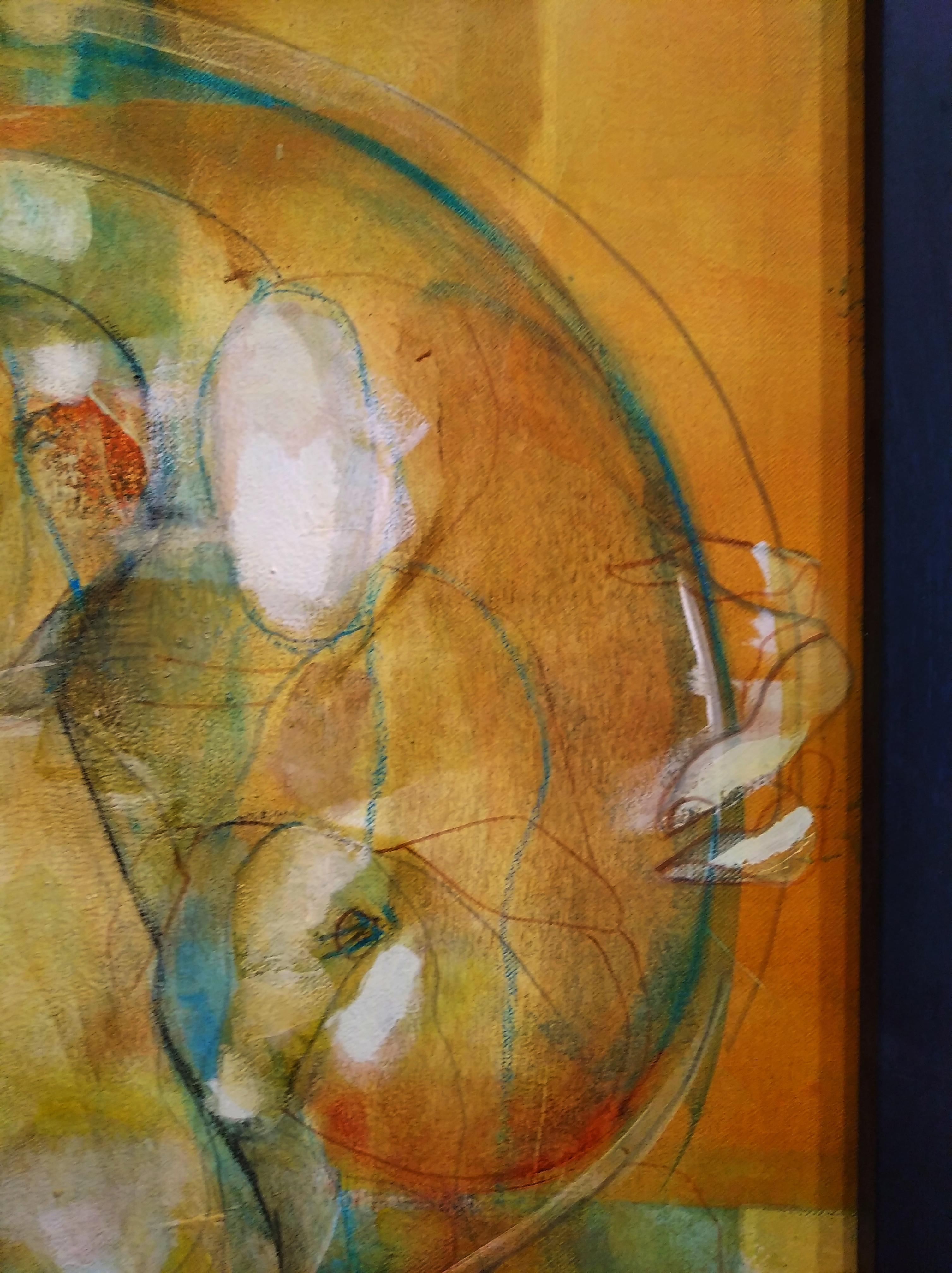 Carlos Mendez  Golden sin titulo. pittura acrilica in vendita 6
