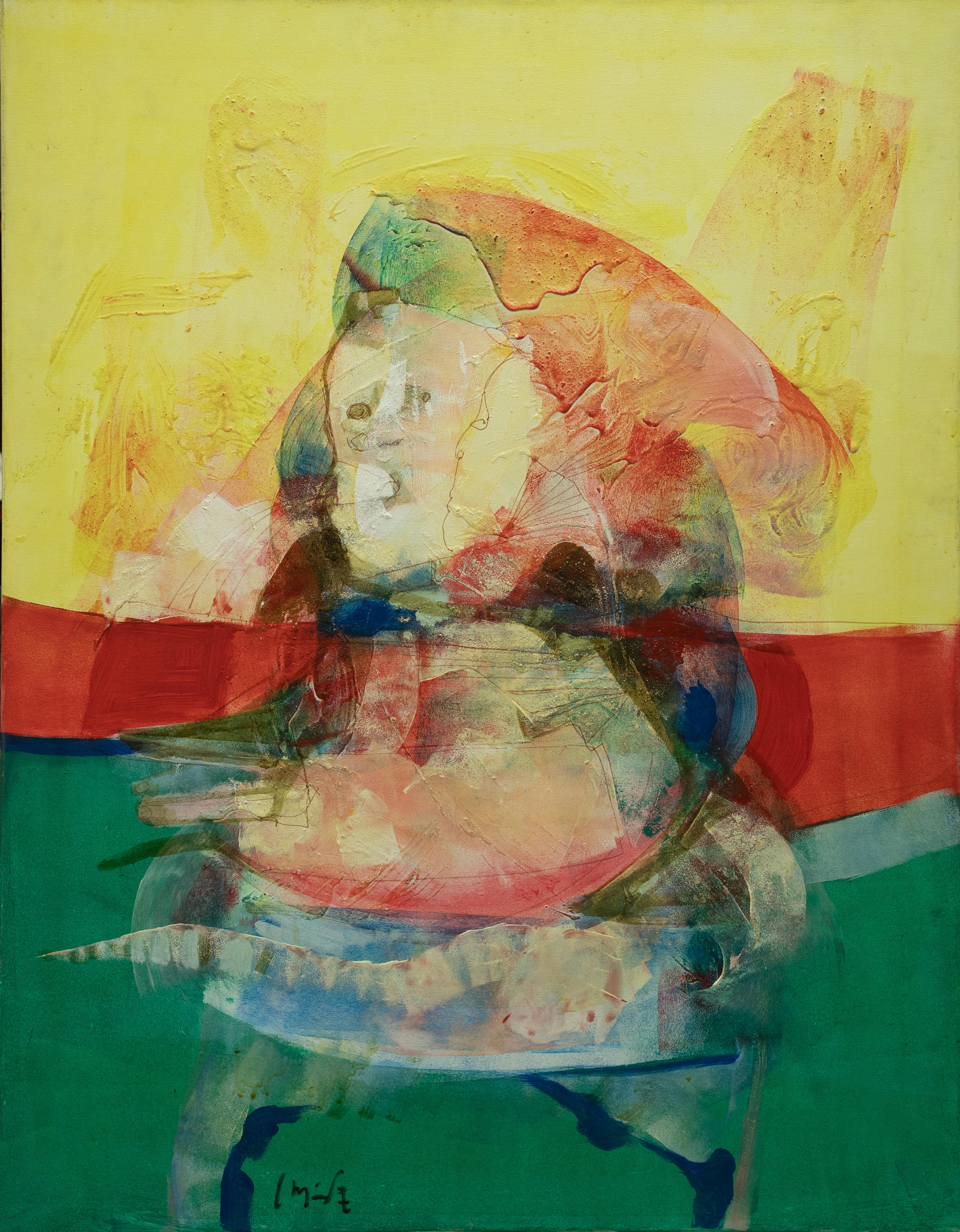 sin titulo. acrylicc painting
(CARLOS MENDEZ, ARGENTINA, 1943)
 
 Carlos Méndez is an Argentine plastic artist of great projection, based in Barcelona since the eighties. It uses a figuration inherited from the avant-gardes of the beginning of the