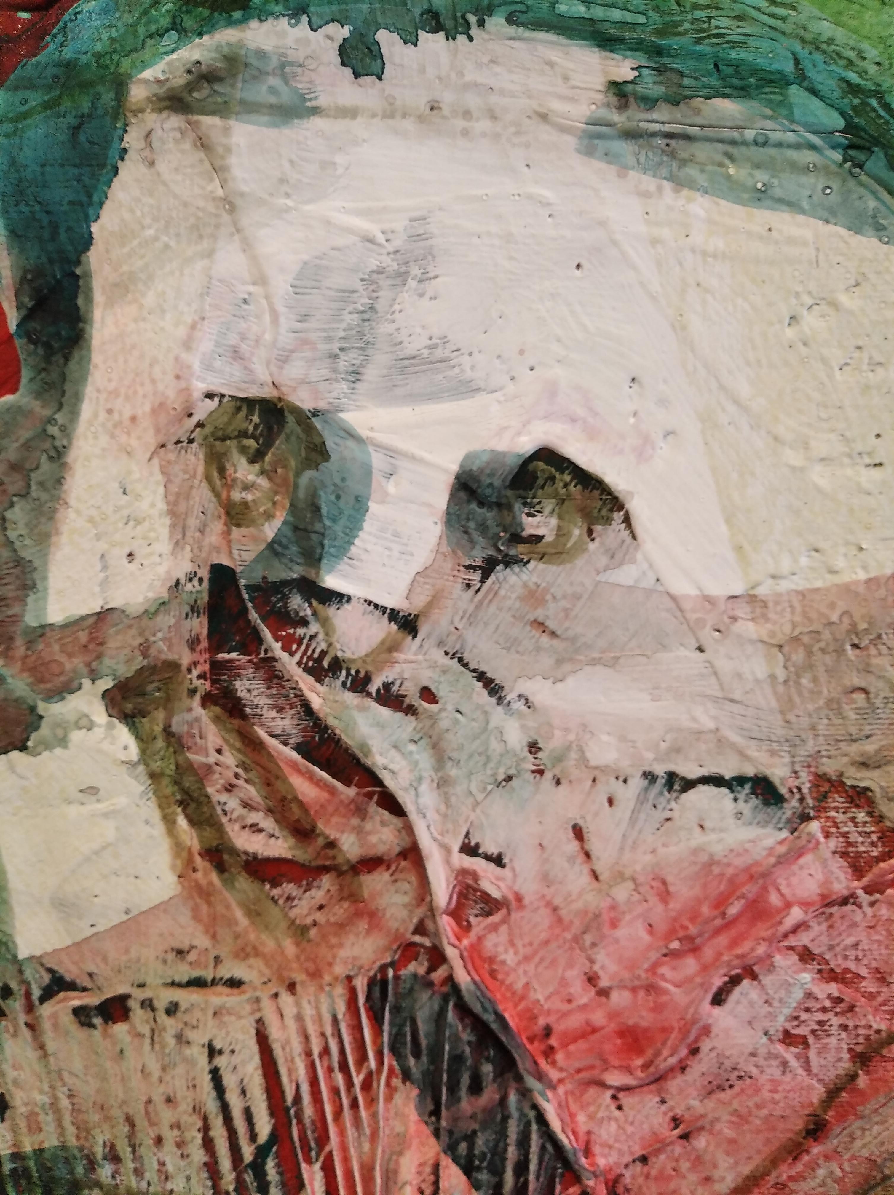 Carlos Mendez Vertikales  Rot. Acrylmalerei im Angebot 5