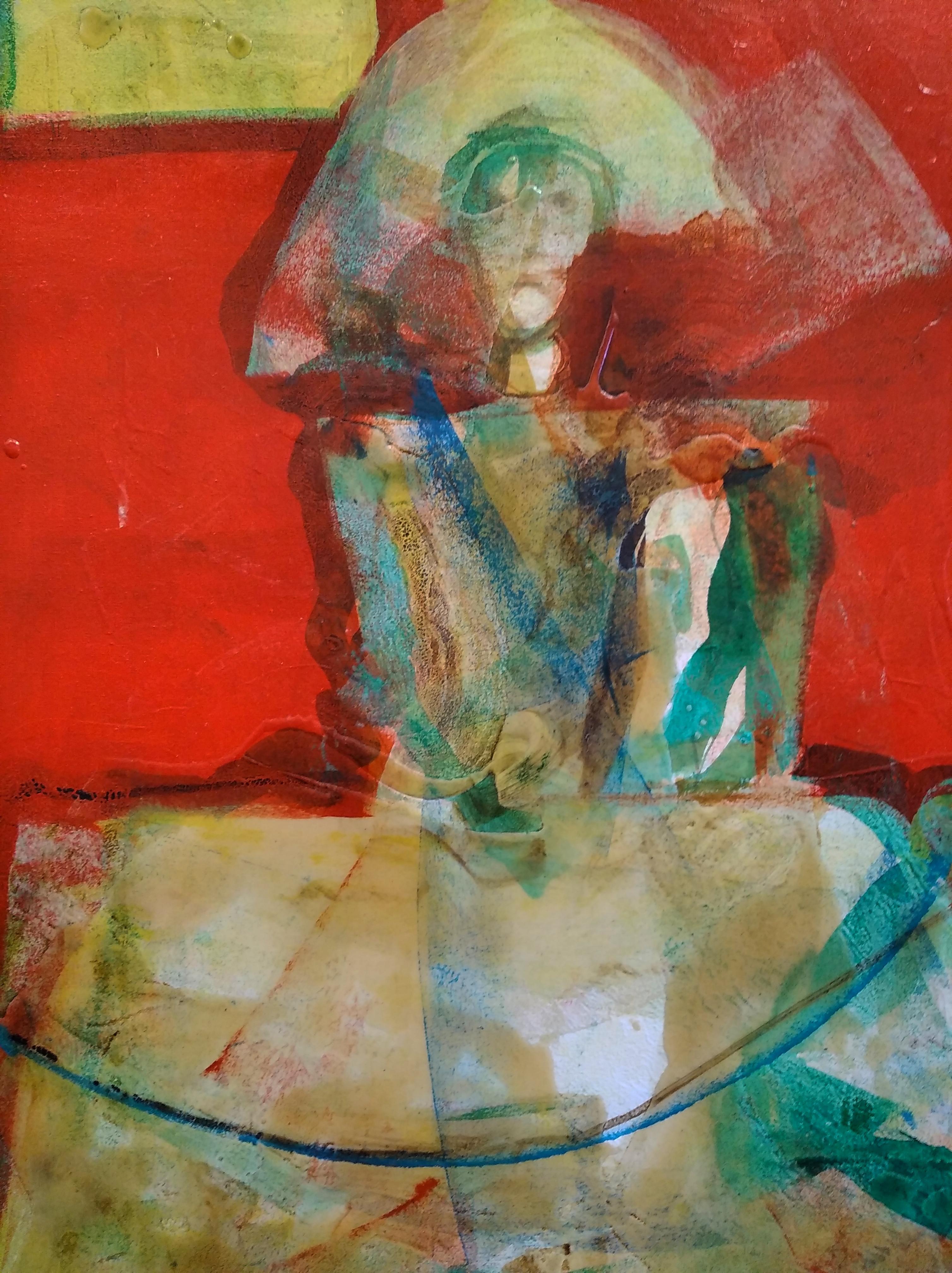Carlos Mendez   Vertical  Red  sin titulo. acrylic painting For Sale 5