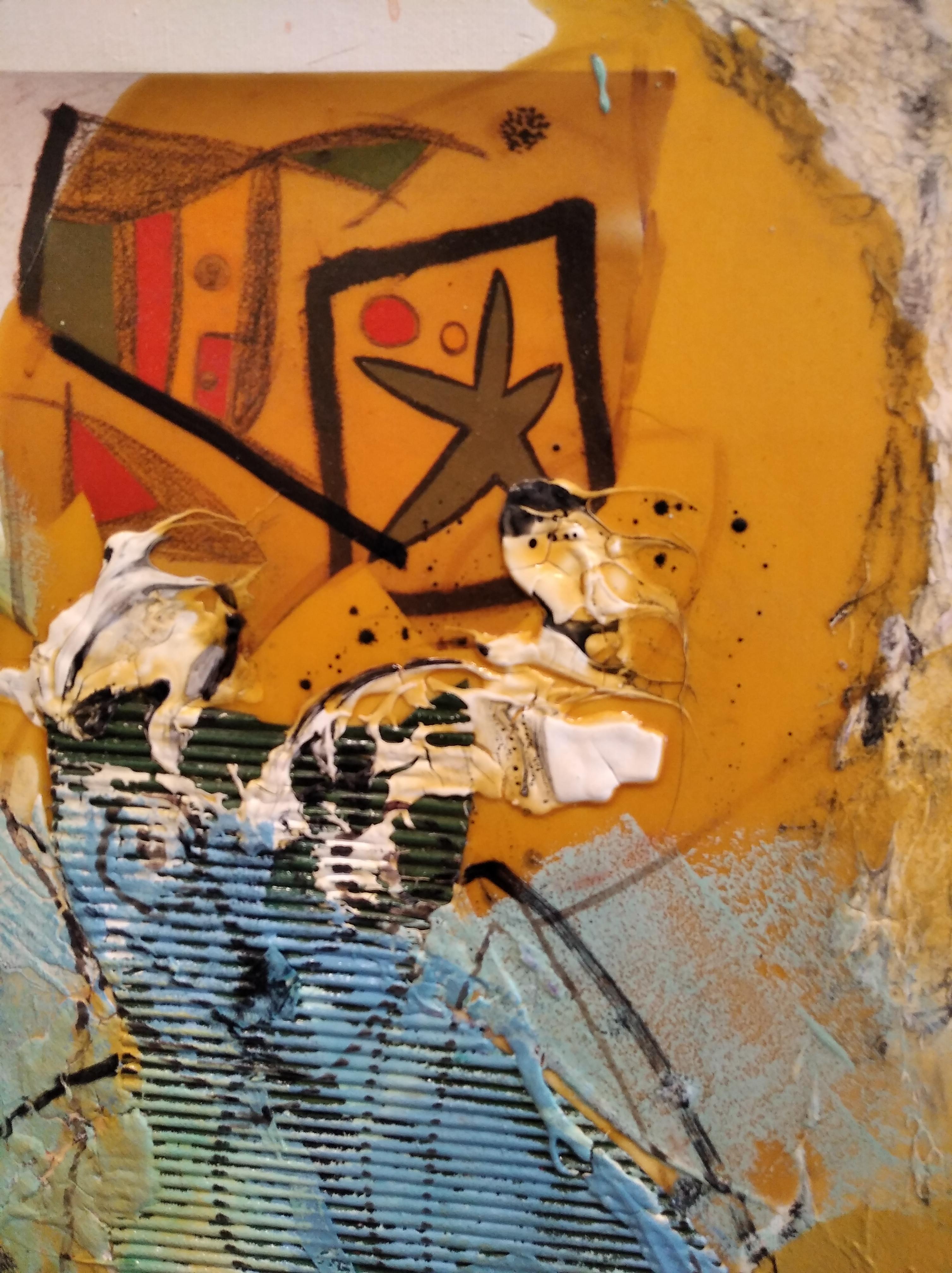 Carlos Mendez   Giallo verticale senza titolo. pittura acrilica in vendita 3