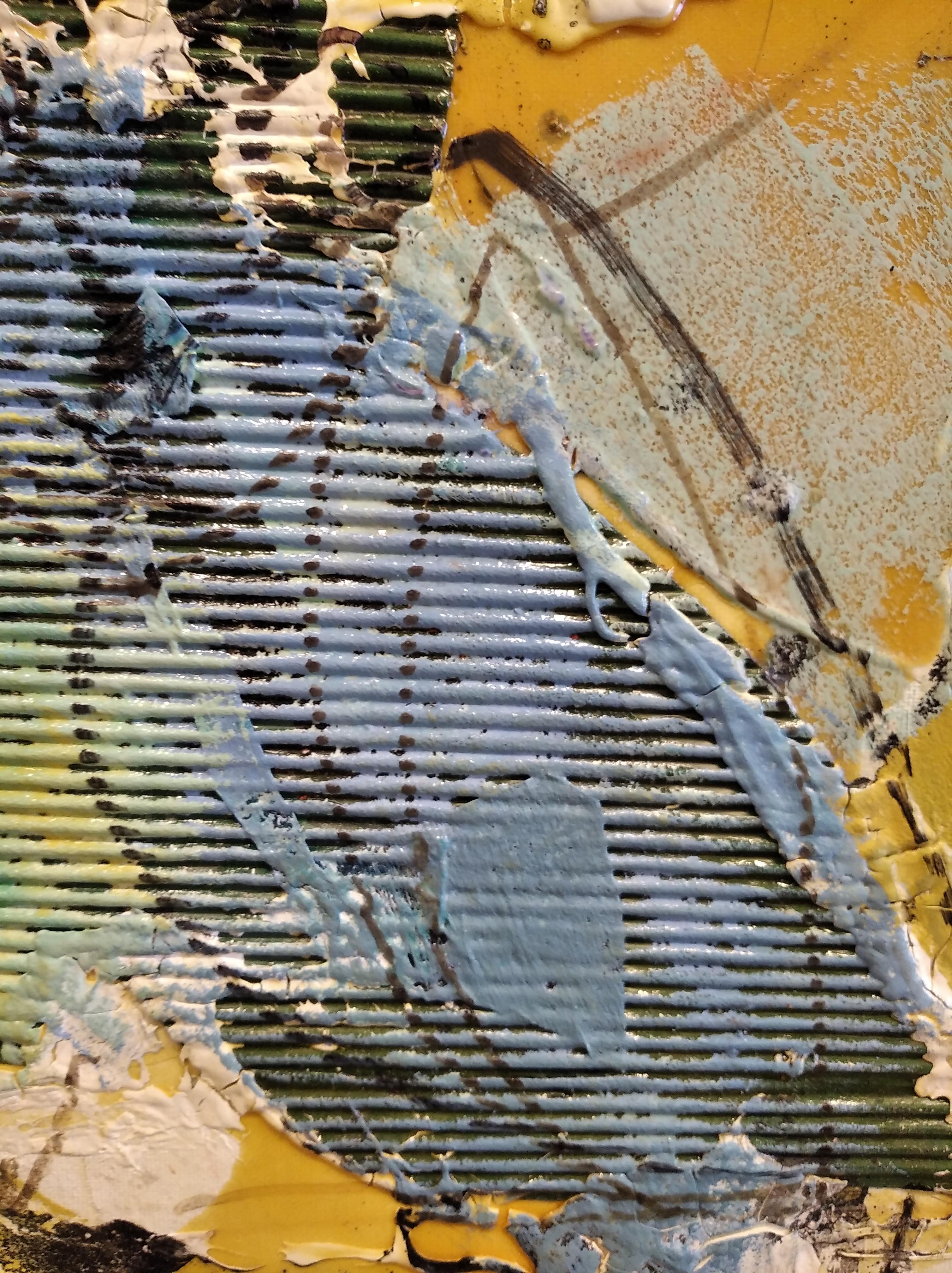 Carlos Mendez   Vertikales gelbes Waschbecken. Acrylgemälde im Angebot 4