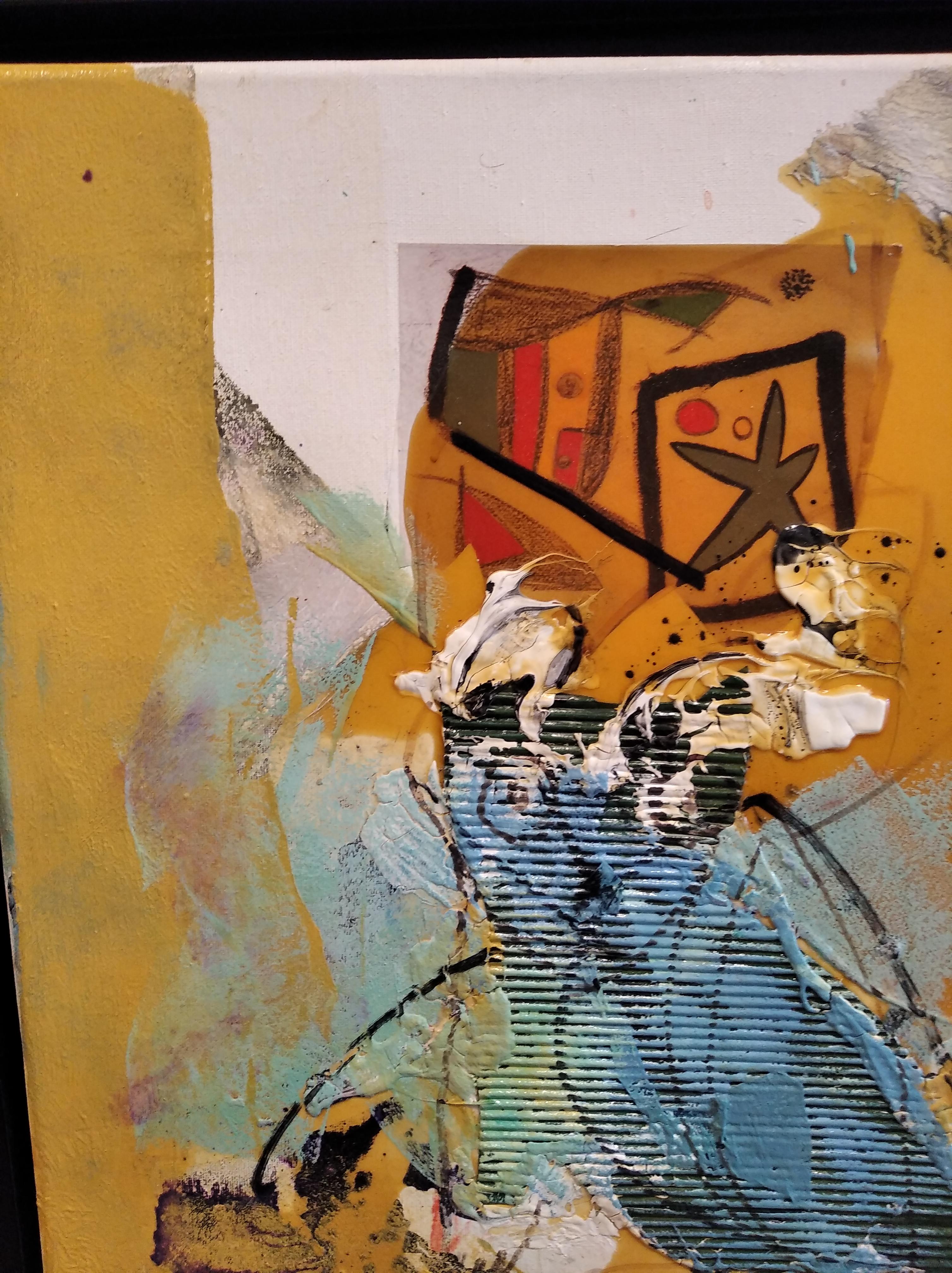 Carlos Mendez   Giallo verticale senza titolo. pittura acrilica in vendita 5