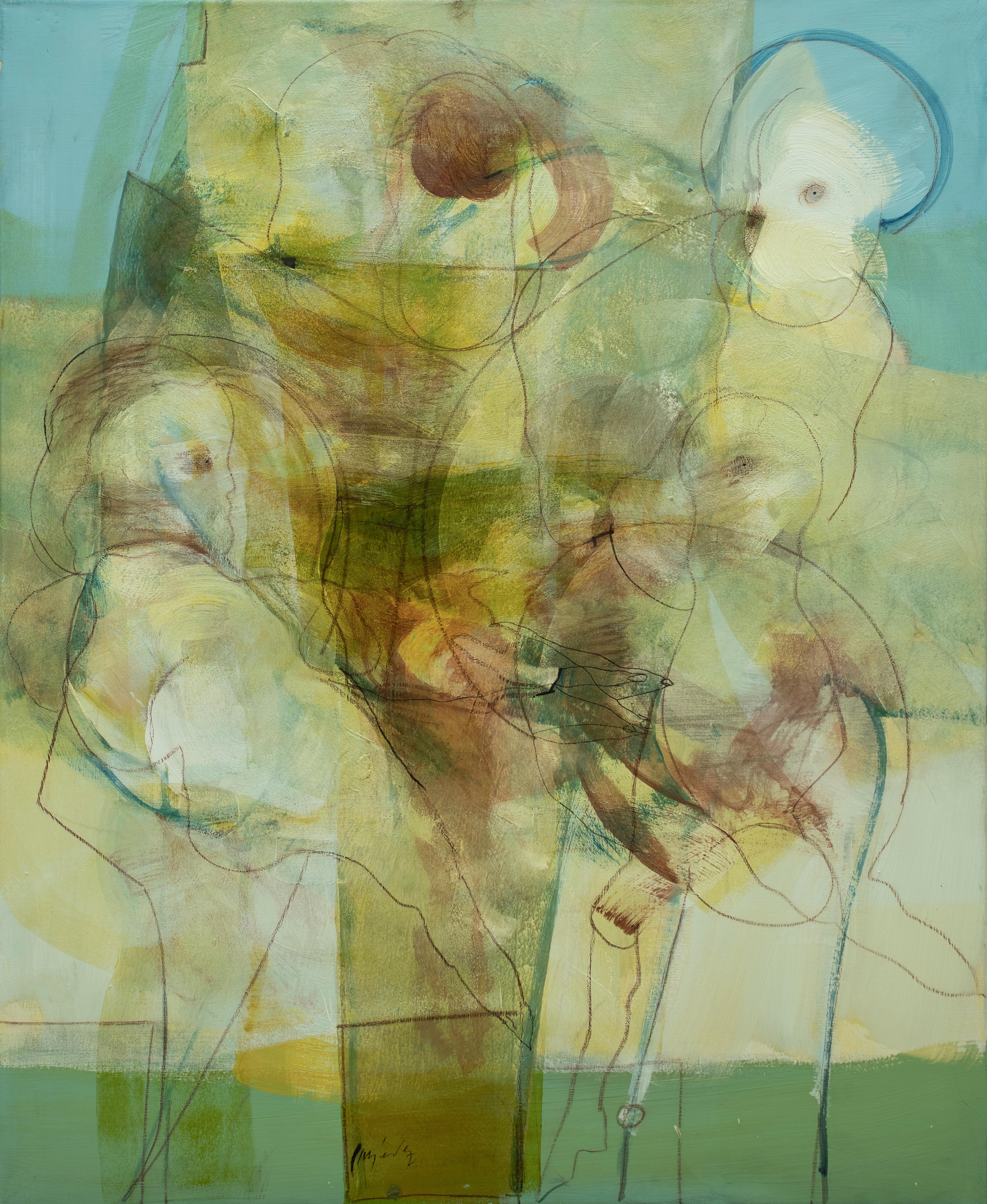 « Viento I » – Peinture acrylique, expressionnisme abstrait, encadrée, années 2000