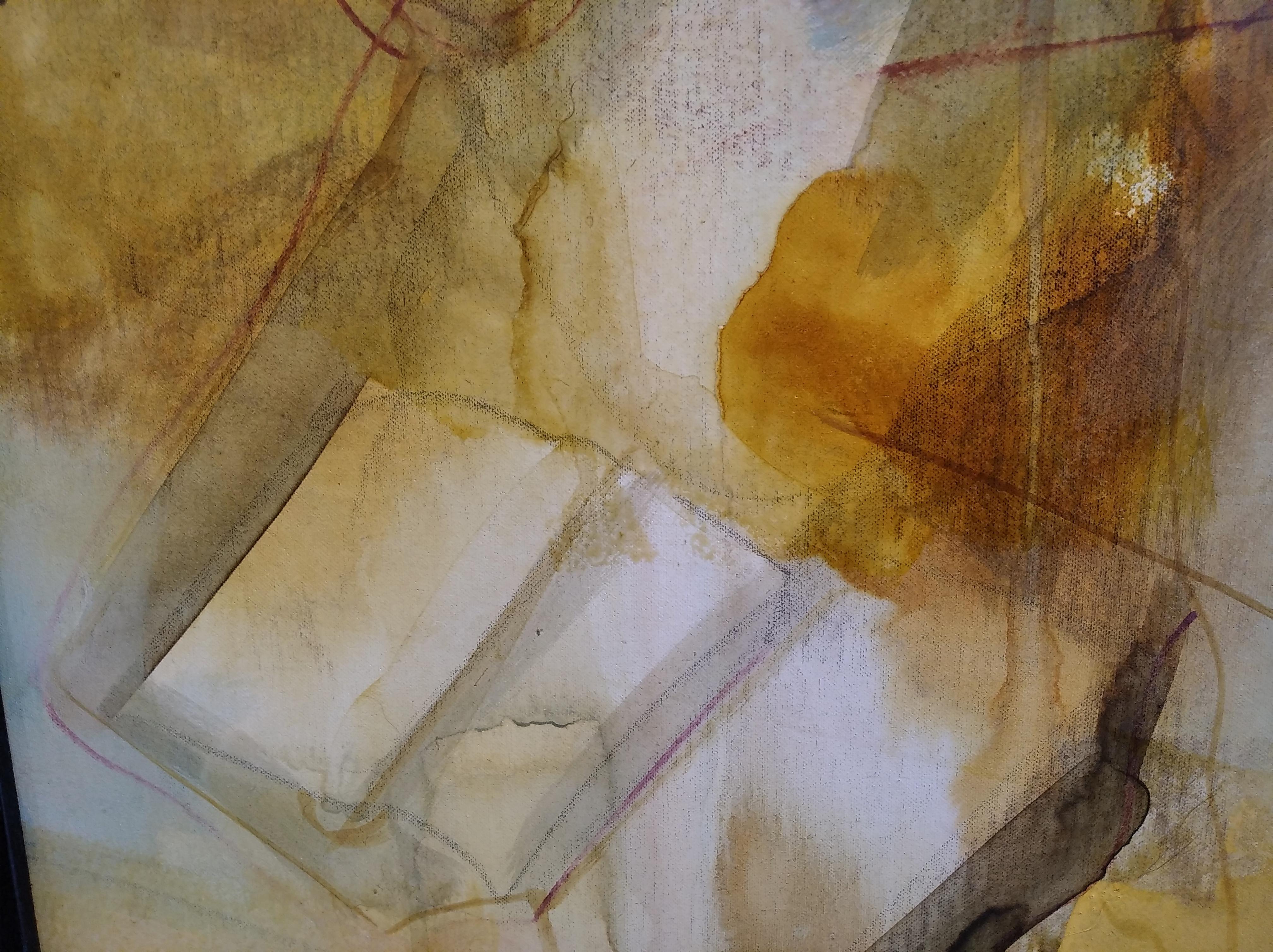 Carlos Mendez  Gelb Blau sin titulo. acrylc gemälde im Angebot 3