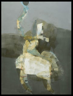 Sin Titulo Acrylic Painting, Abstract Expressionist, Framed, 1990s