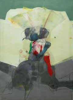Senza titolo - Pittura acrilica, Espressionismo astratto, Incorniciato, anni '1990