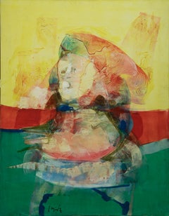 Tae I, peinture acrylique, expressionnisme abstrait, encadrée, années 1990