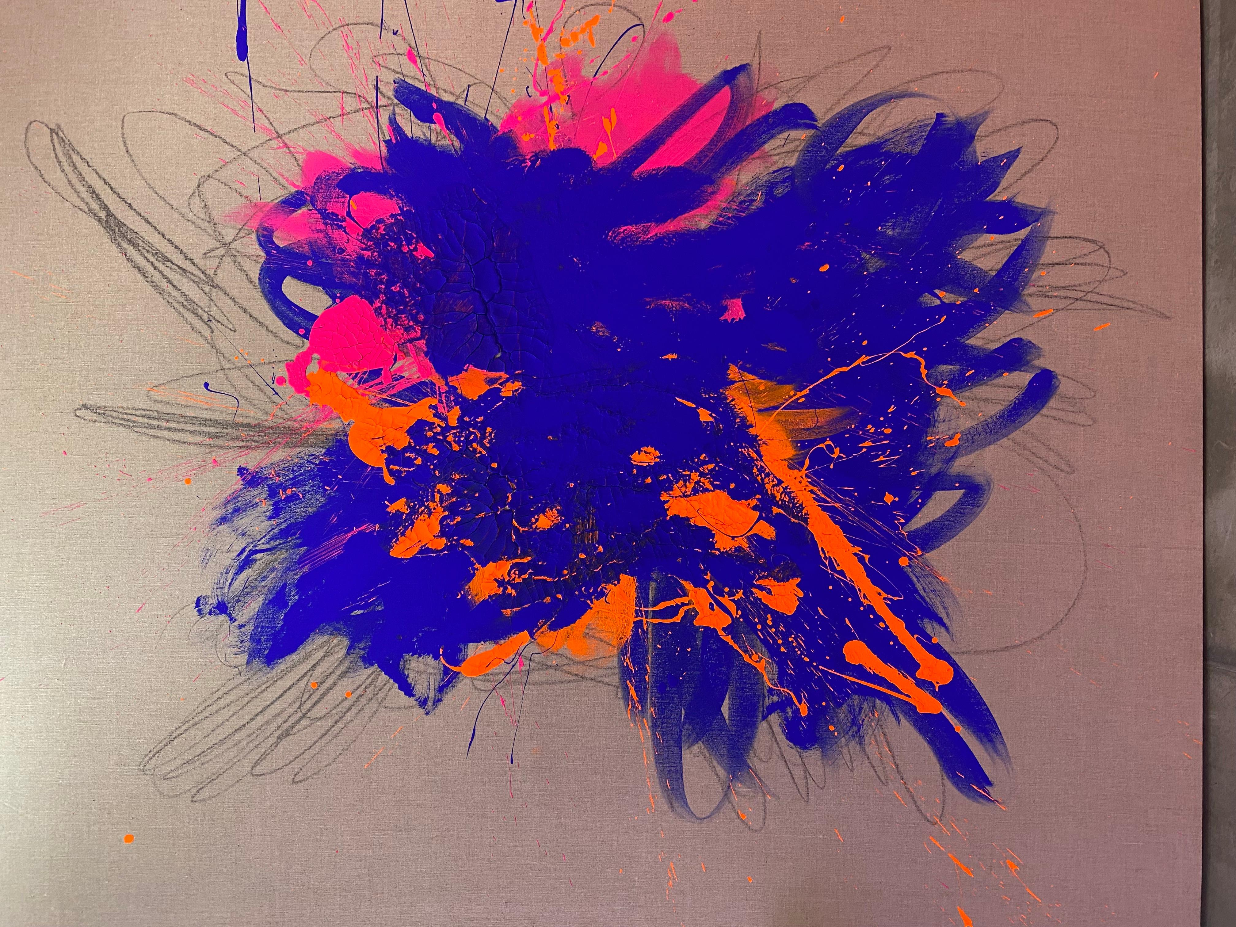 Big bang Abstract 2 - Painting by Carlos Mercado