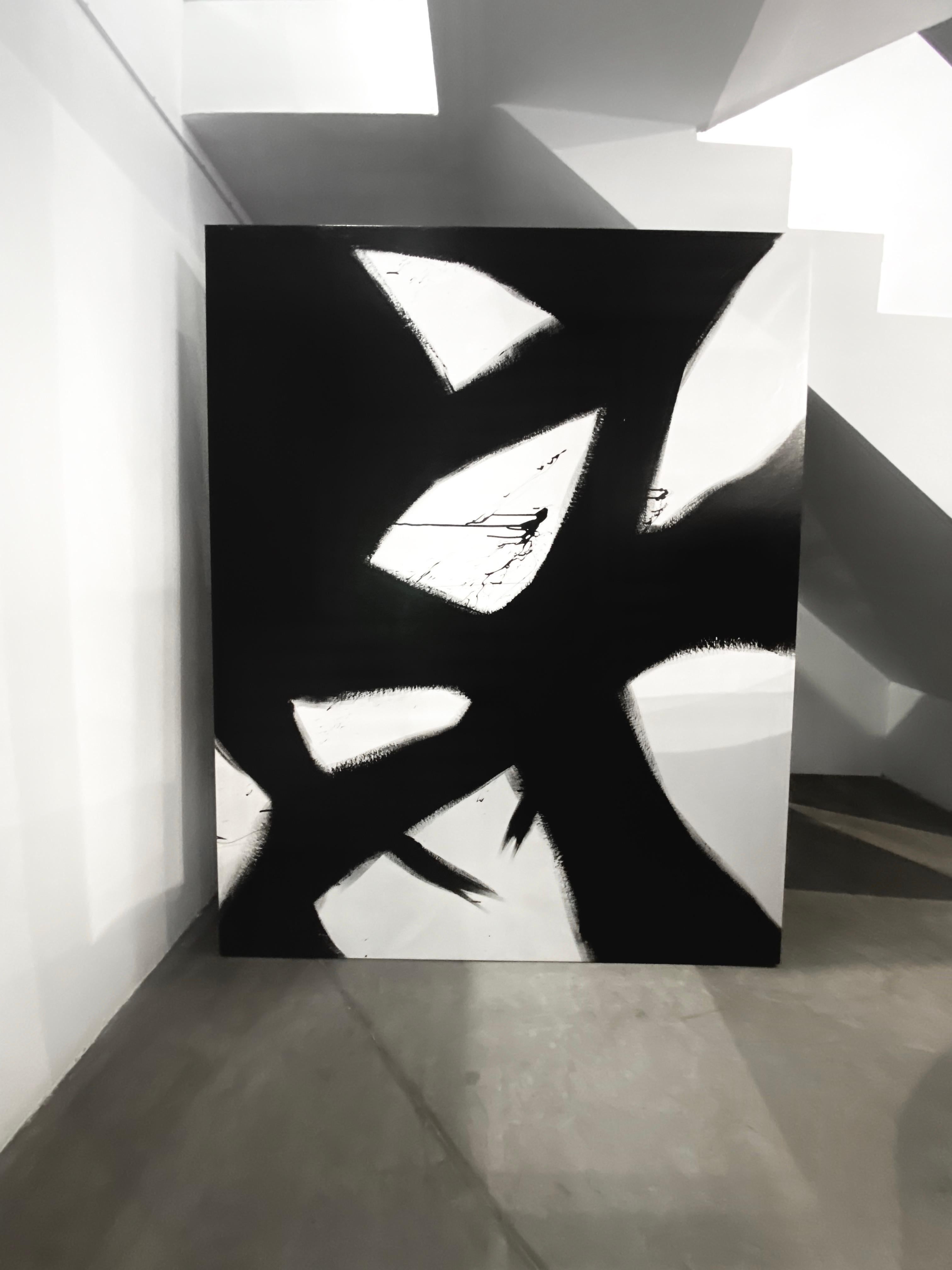 Black abstract M1 - Painting by Carlos Mercado