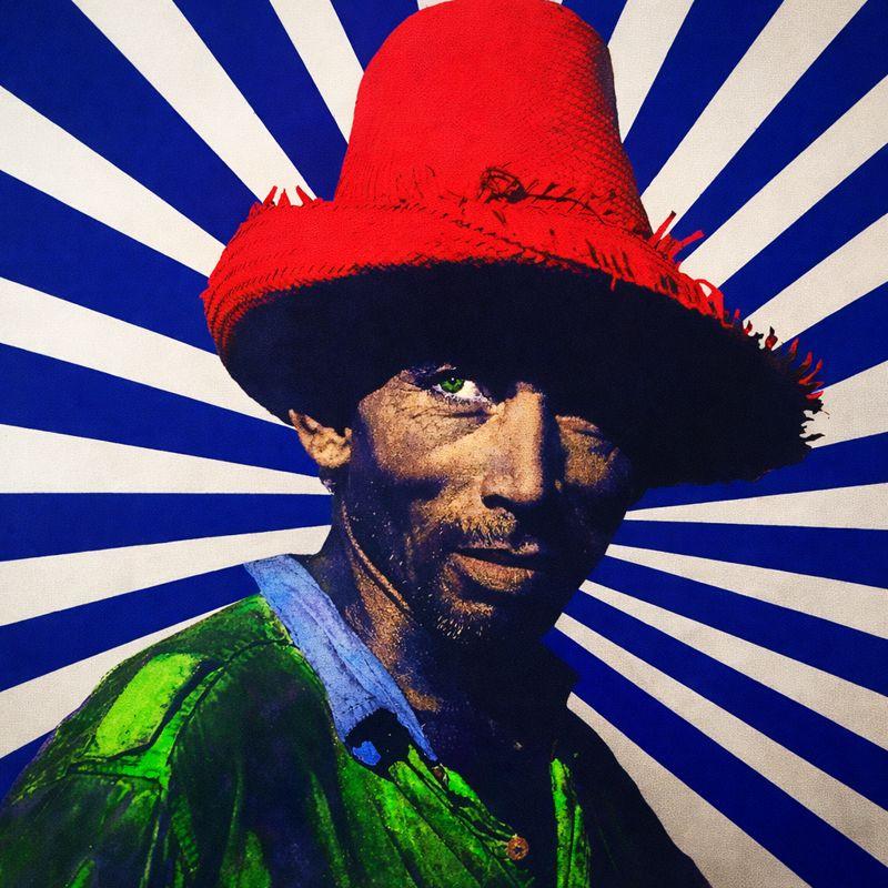 Carlos Mercado Contemporary Figurative Photographic Mixed Media Portrait Canvas