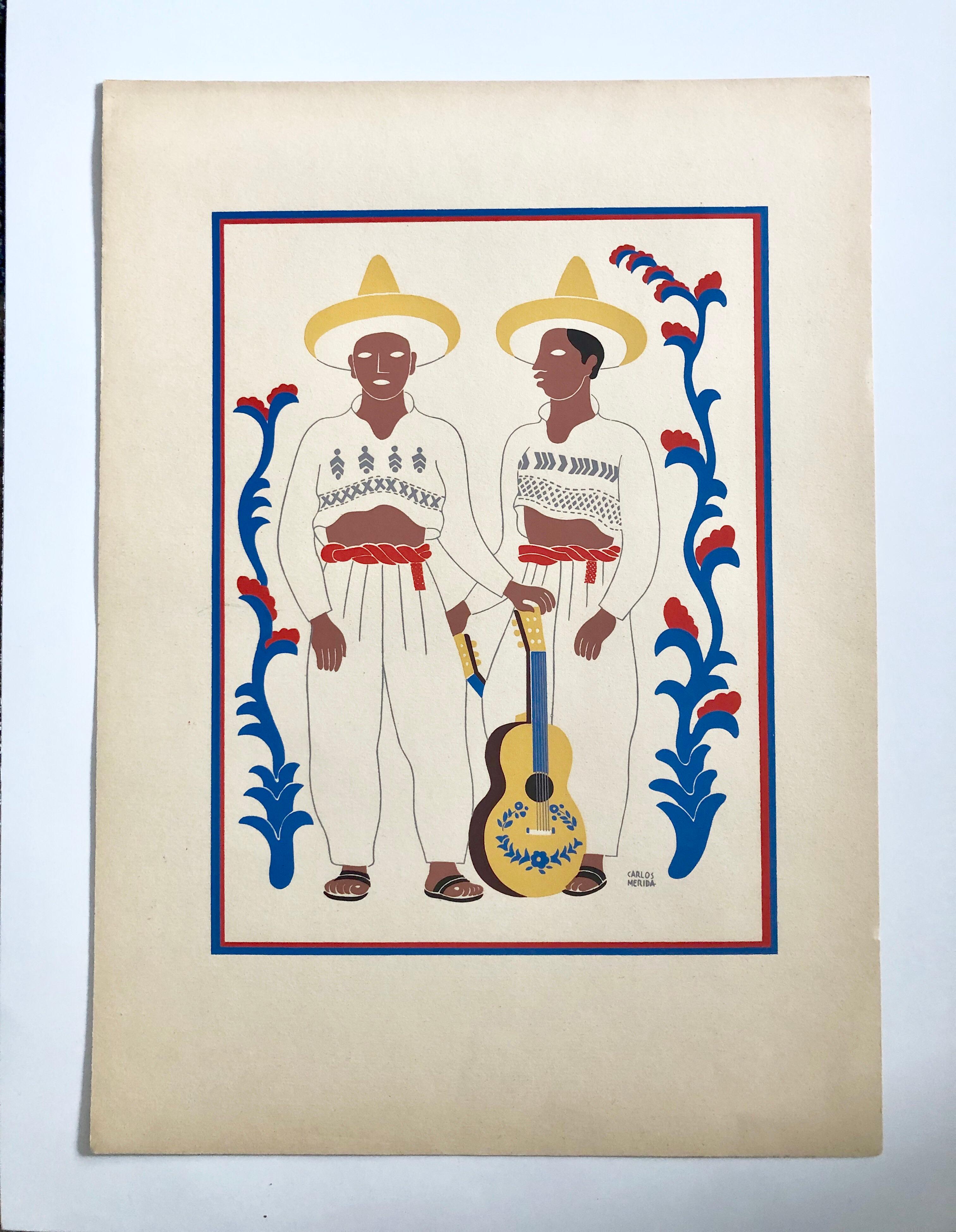 Questo annuncio si riferisce a un'opera serigrafica elencata qui.
Città del Messico, 1945. Prima edizione. lastra firmata, edizione limitata a 1000 esemplari, queste lastre serigrafiche raffigurano vari tipi di abbigliamento e costumi tradizionali e