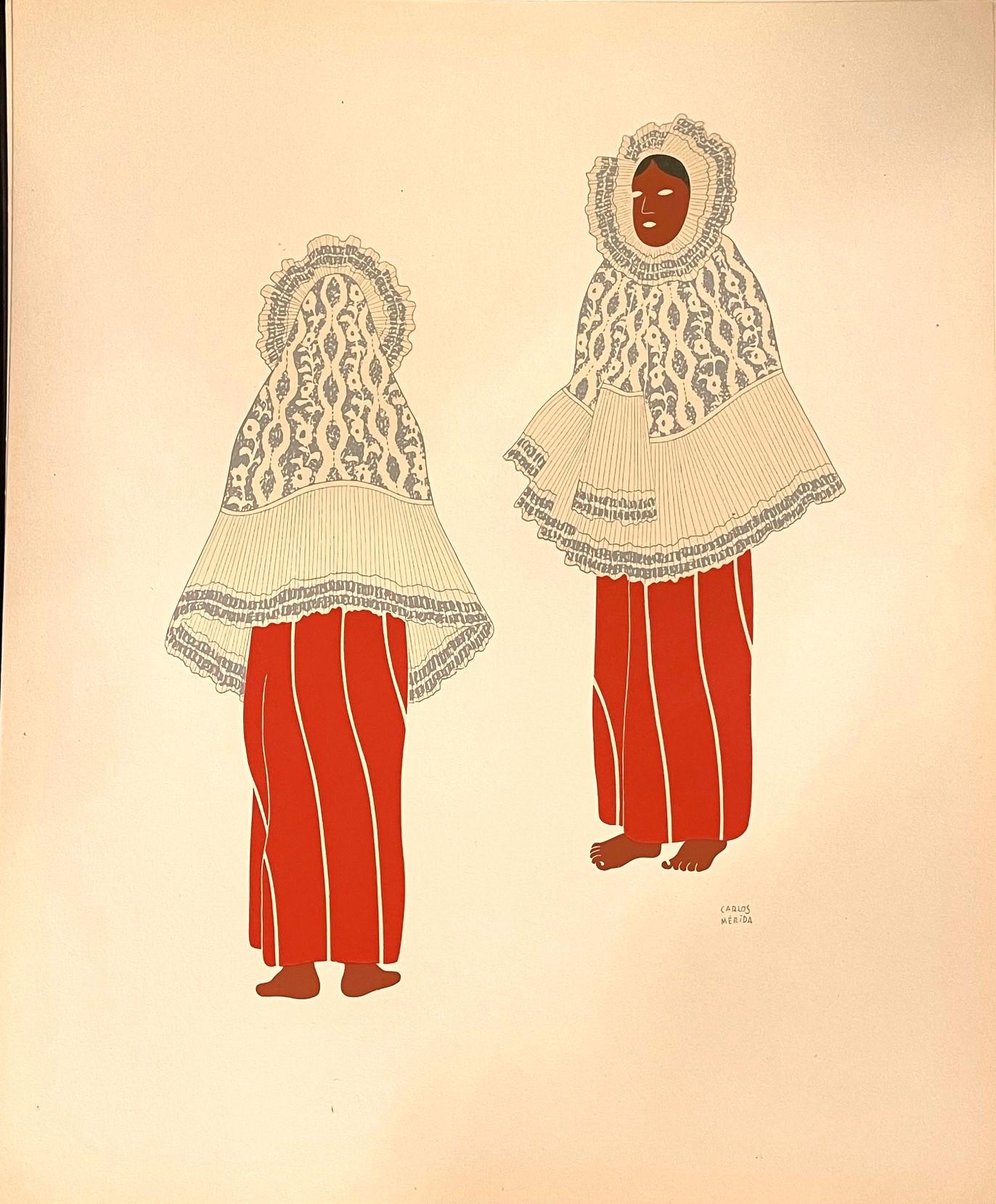 MEXICAN COSTUME - Print by Carlos Mérida