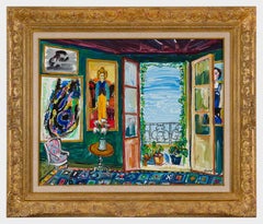 Intérieur à la fenêtre ouvrant sur la mer Méditerannée by Carlos Nadal - Art