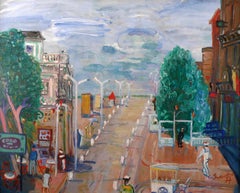 "Ostende" Belgique:: 20e siècle huile sur toile de l'artiste espagnol Carlos Nadal