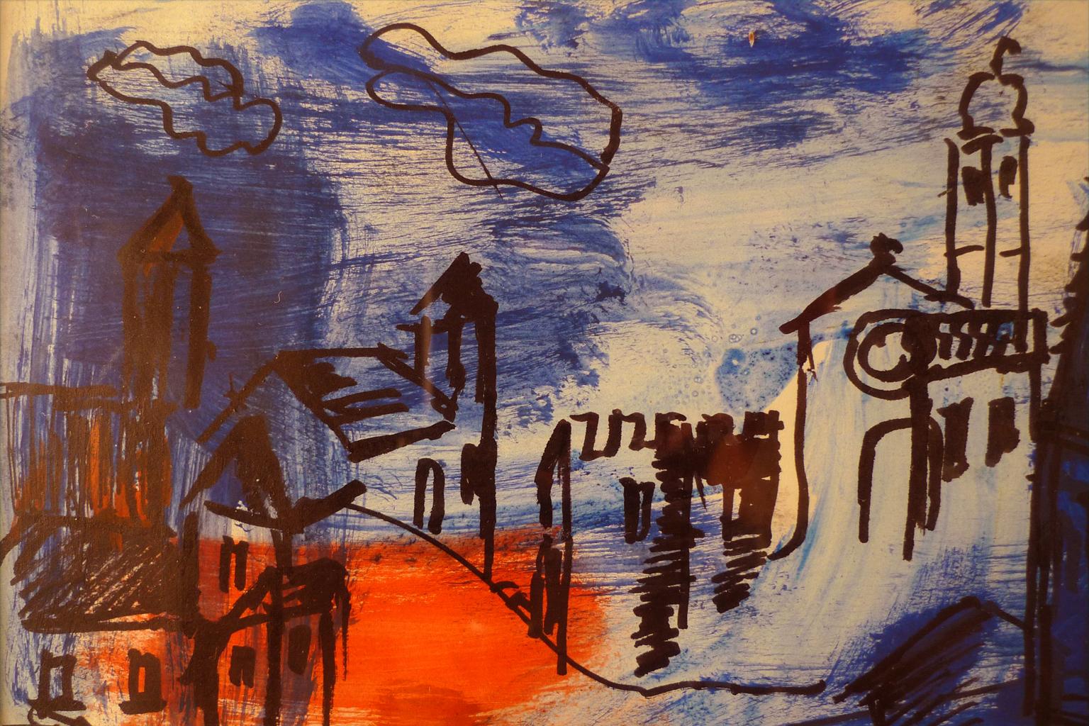 CARLOS NADAL
Español, 1917 - 1988
PUEBLO DE NORMANDIA
firmado y fechado 