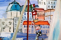 "Regates" 1983, 20th Century Oil on Canvas by Spanish Artist Carlos Nadal