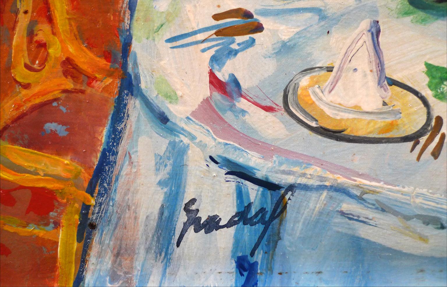 „Teatro Comedor“, Ölgemälde auf Leinwand des spanischen Künstlers Carlos Nadal, 20. Jahrhunderts im Angebot 9