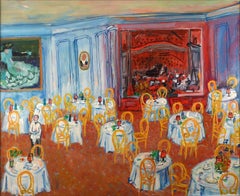 "Teatro Comedor", 20th Century Oil on Canvas by Spanish Artist Carlos Nadal