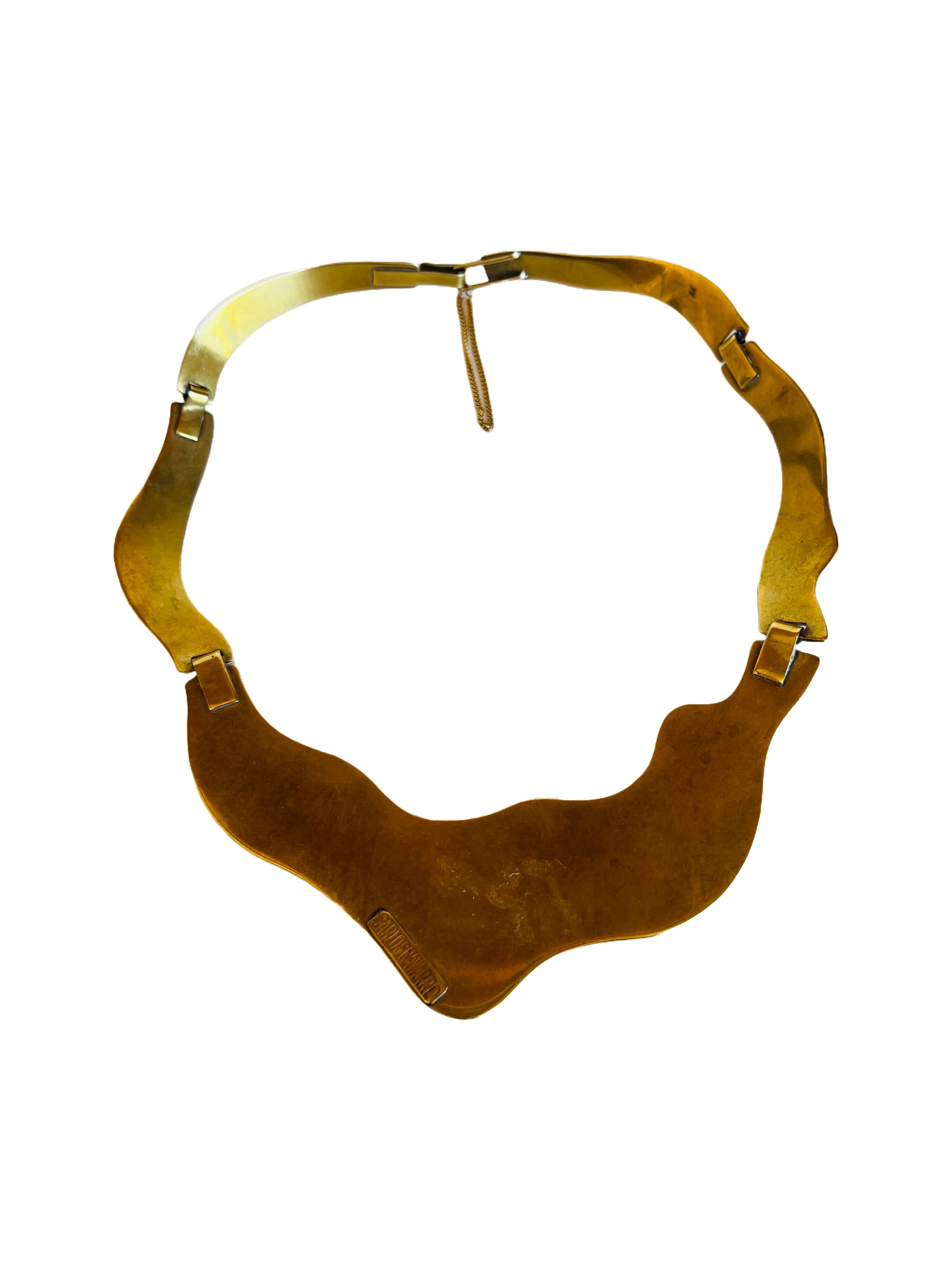Women's Carlos Navarro Mordernist Egyptian Revival Gemstone Cabochon Collar Necklace