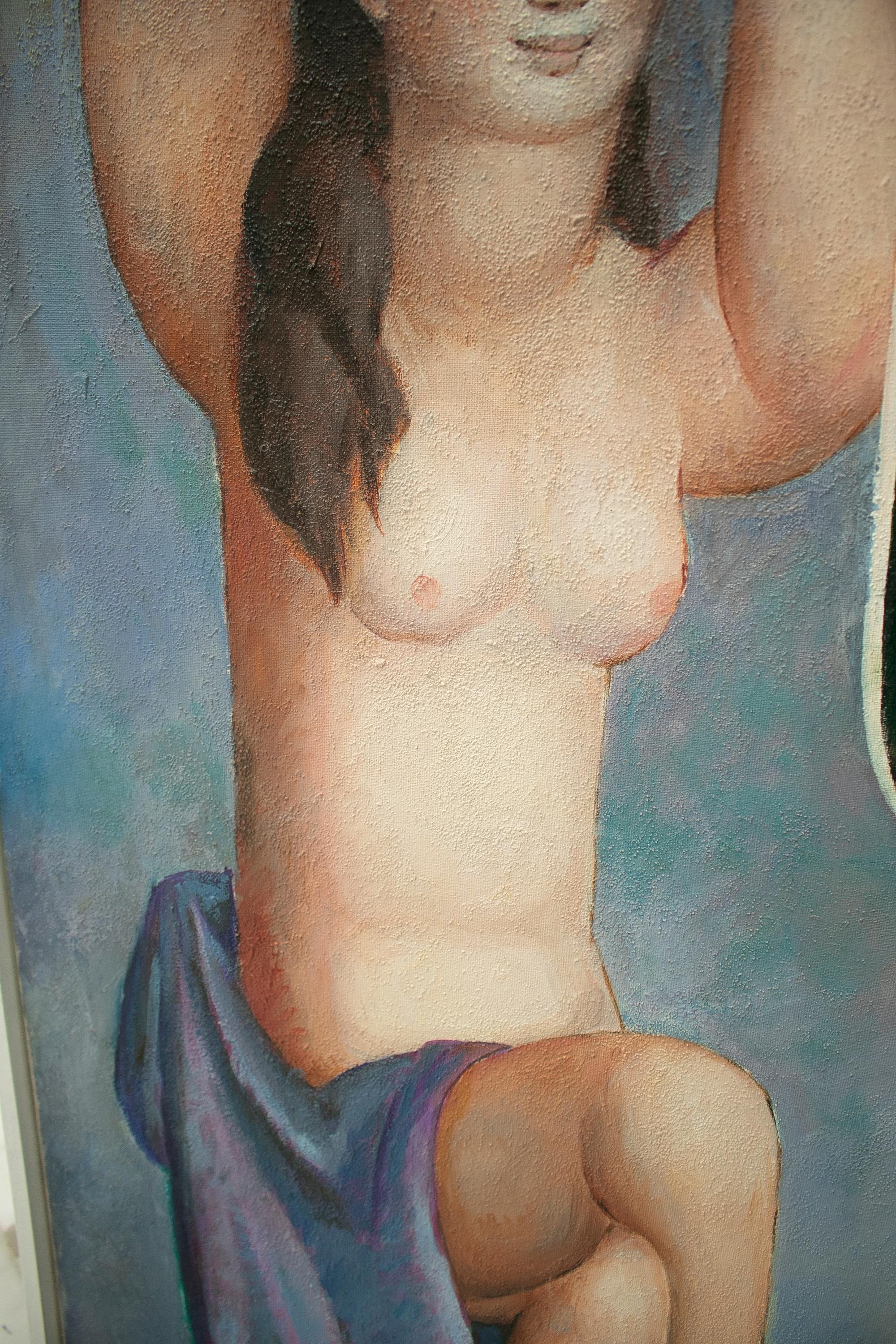 Peint à la main Peinture encadrée « After the Bath » de Carlos Ochagavia, 1999 en vente