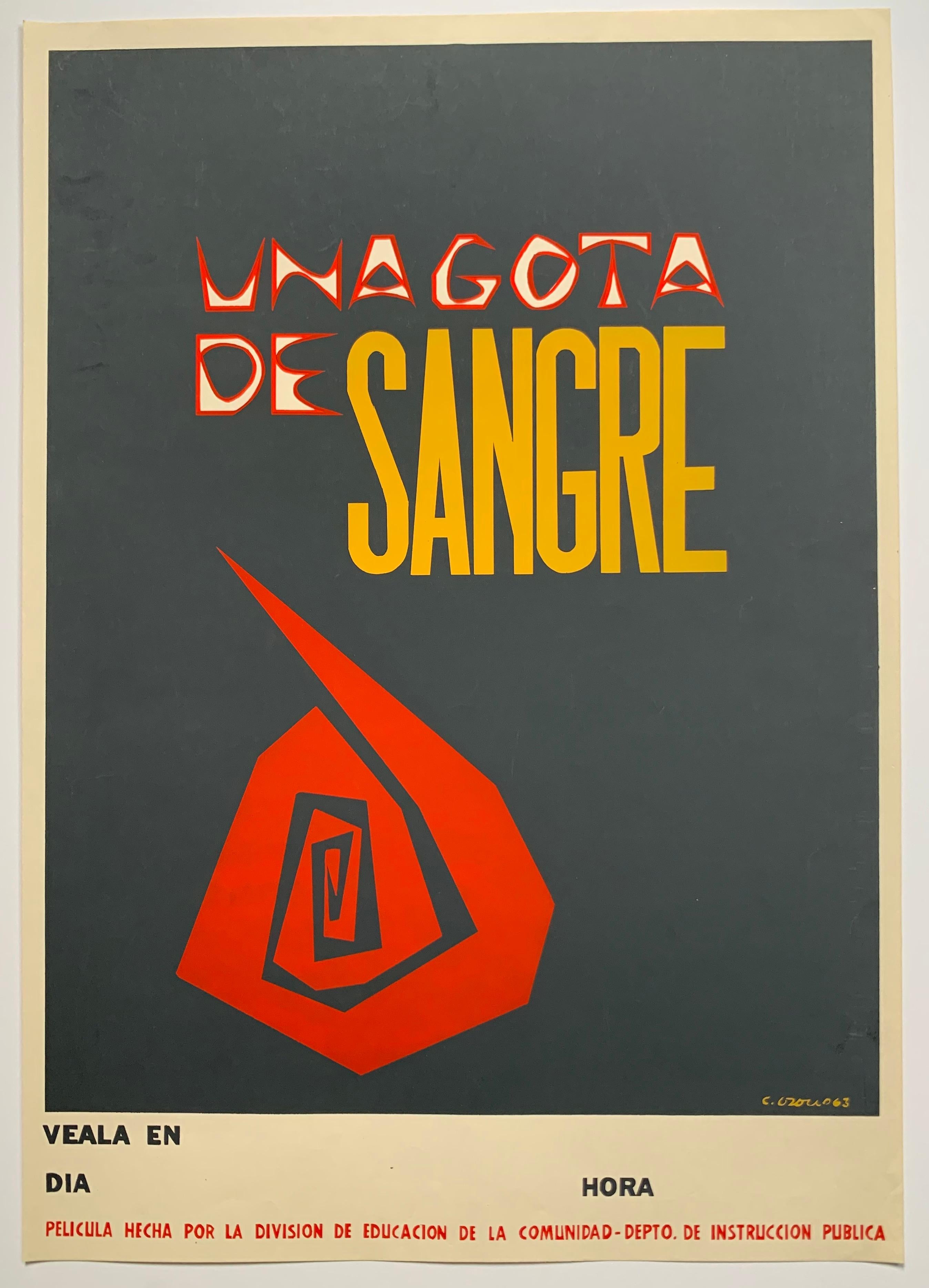 Abstract Print de Carlos Osario - Cartel de Eduardo Vera Cortes Exposición de Antonio Maldonado (artista puertorriqueño)