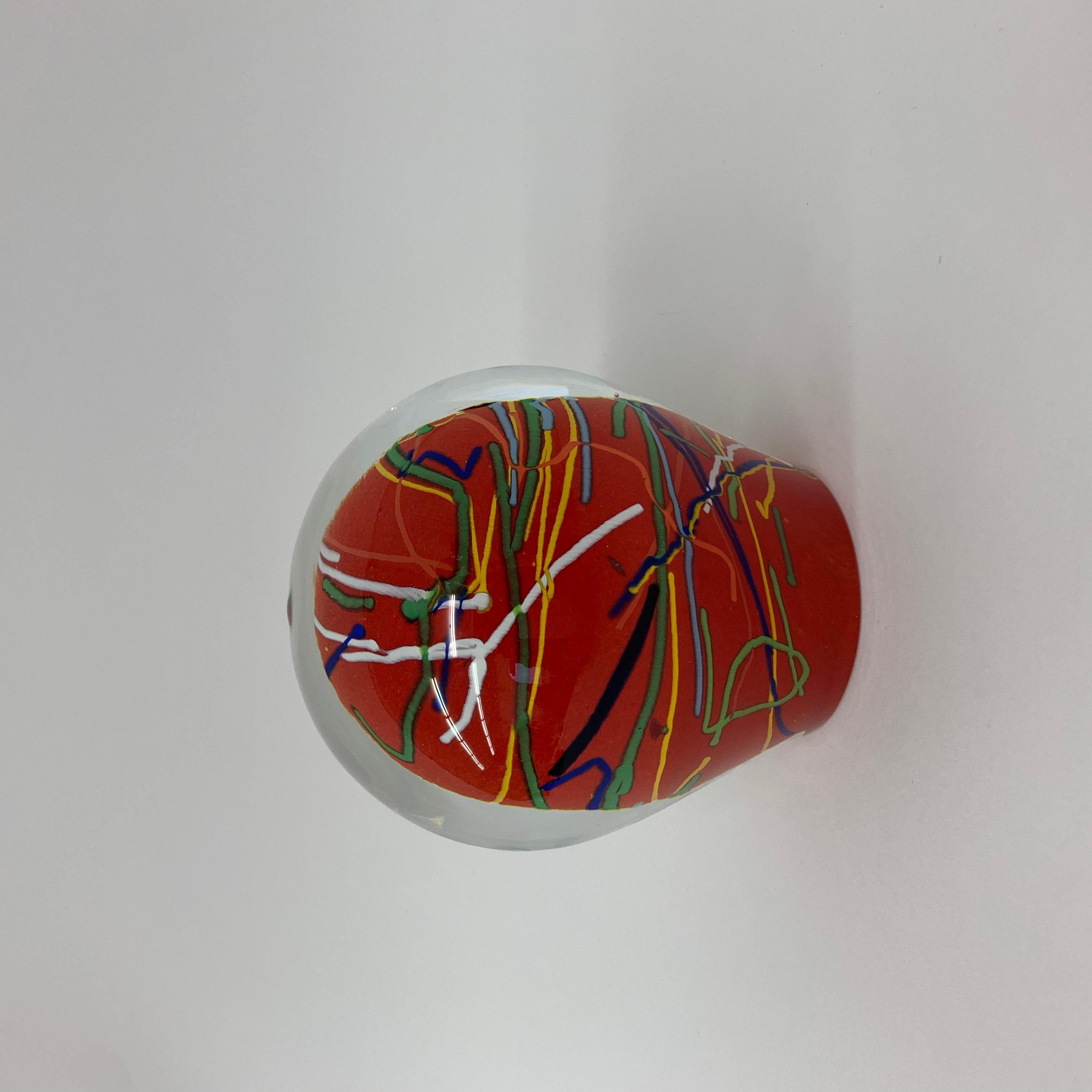 Art Glass Carlos Pebaque glass sculpture presse papier , 1990's Sweden For Sale