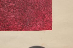 Untitled Red Abstract Hand Manipulated Painting