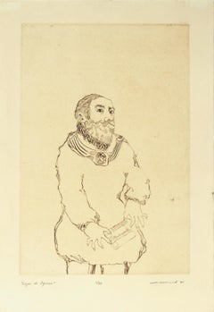 "Lope de Aguirre", acquaforte del Conquistador spagnolo di Carlos Poveda