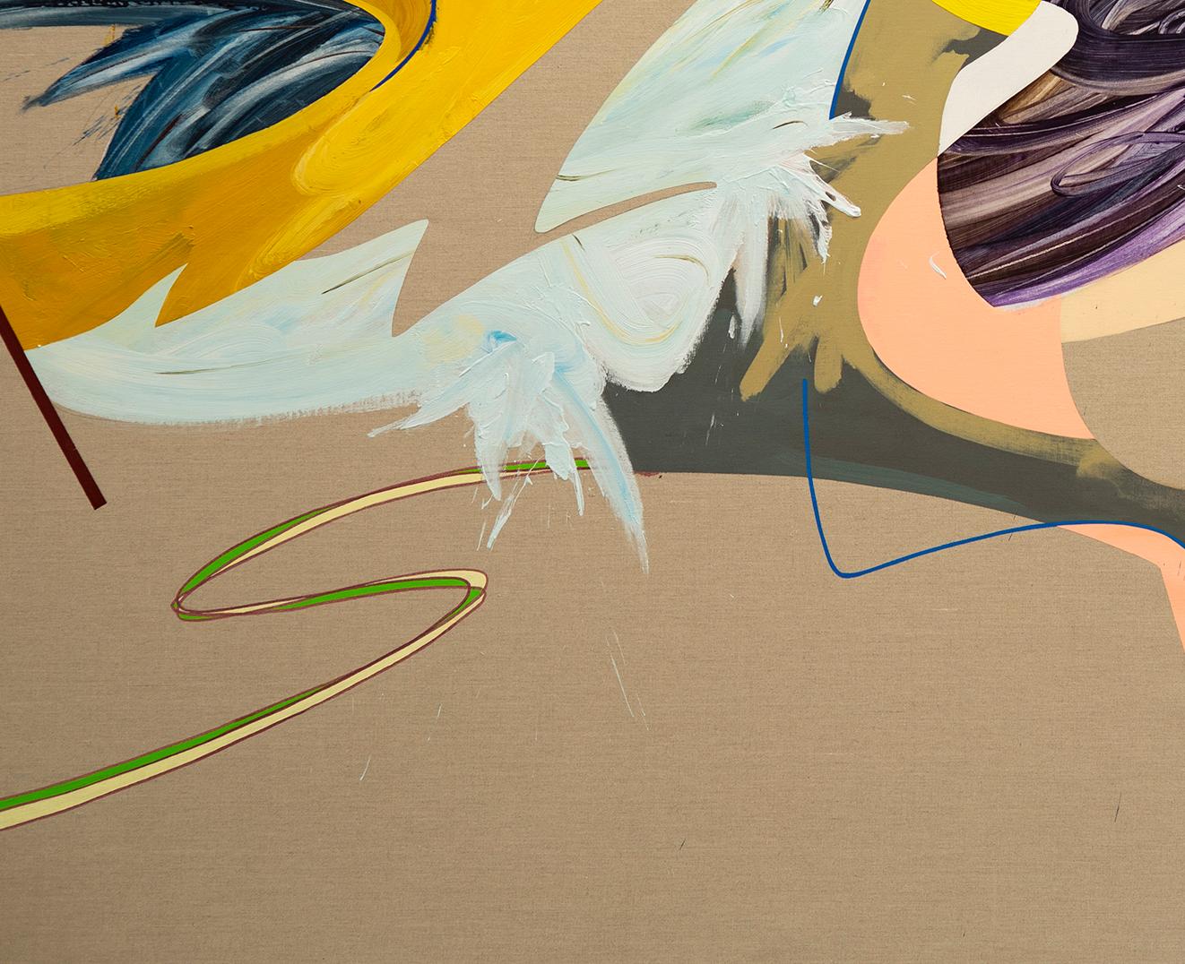 Ohne Titel 10, gestisch, gelb, lila, neutrale Farben, Aktion (Abstrakt), Painting, von Carlos Puyol