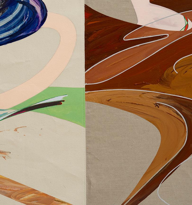 Ohne Titel 14, gestisch, helle Farben, neutrale Farben, braun, blau, orange  (Abstrakt), Painting, von Carlos Puyol