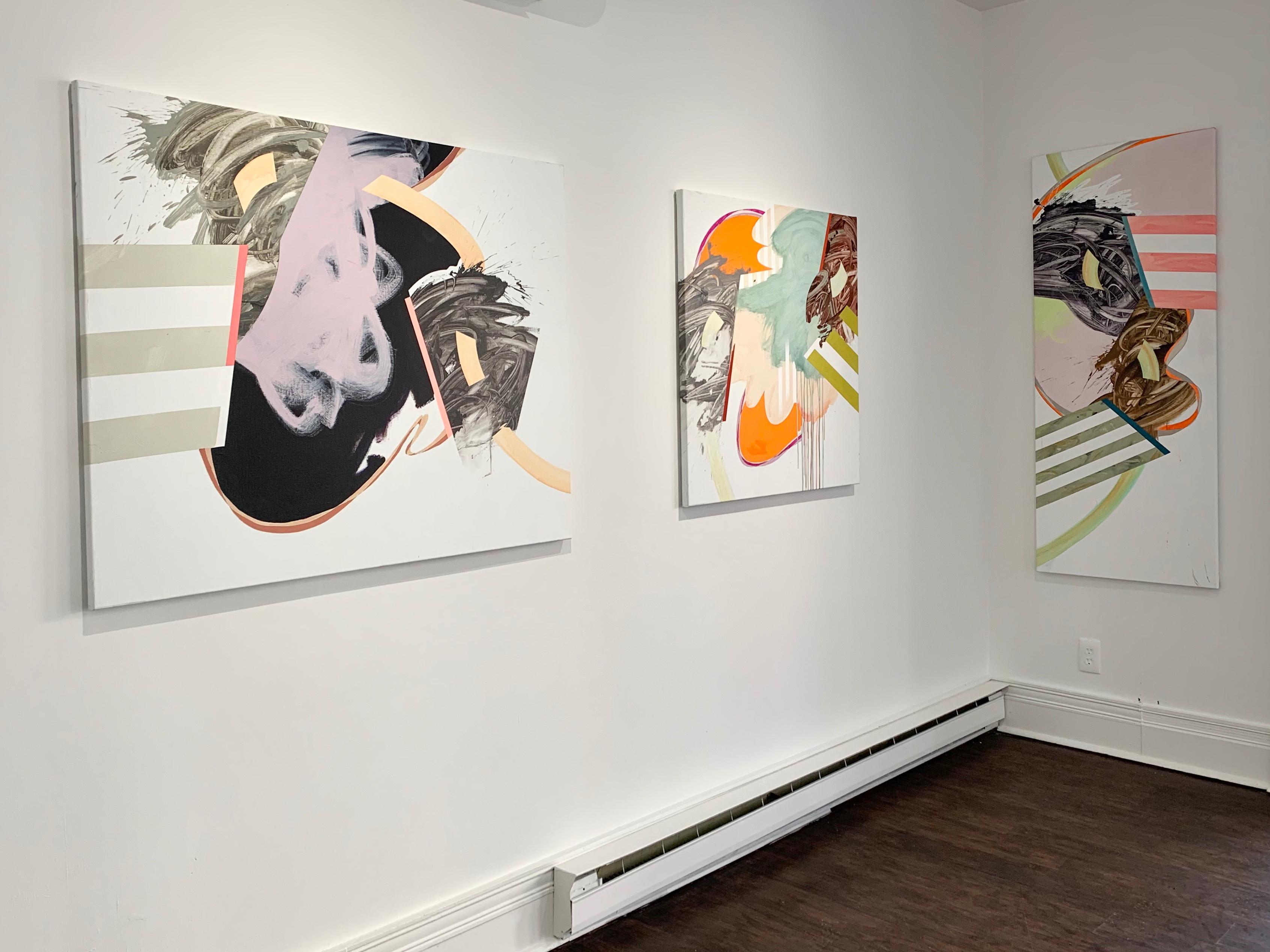 Abstraktes expressionistisches Gemälde mit 16 Titeln, Pastell- und Erdfarben – Painting von Carlos Puyol
