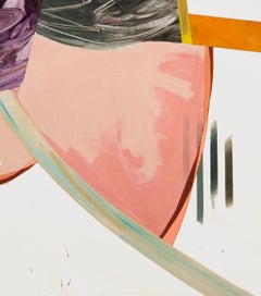 Untitled 17 (abstract acrylic on canvas, bright, pinks, texture, gestural)