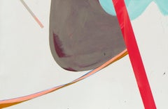 Untitled 35, abstract acrylic on canvas, red, blue and white