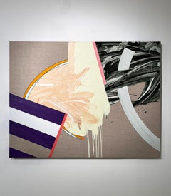 Untitled 41 (abstract acrylic on canvas, neutral,  texture, gestural)