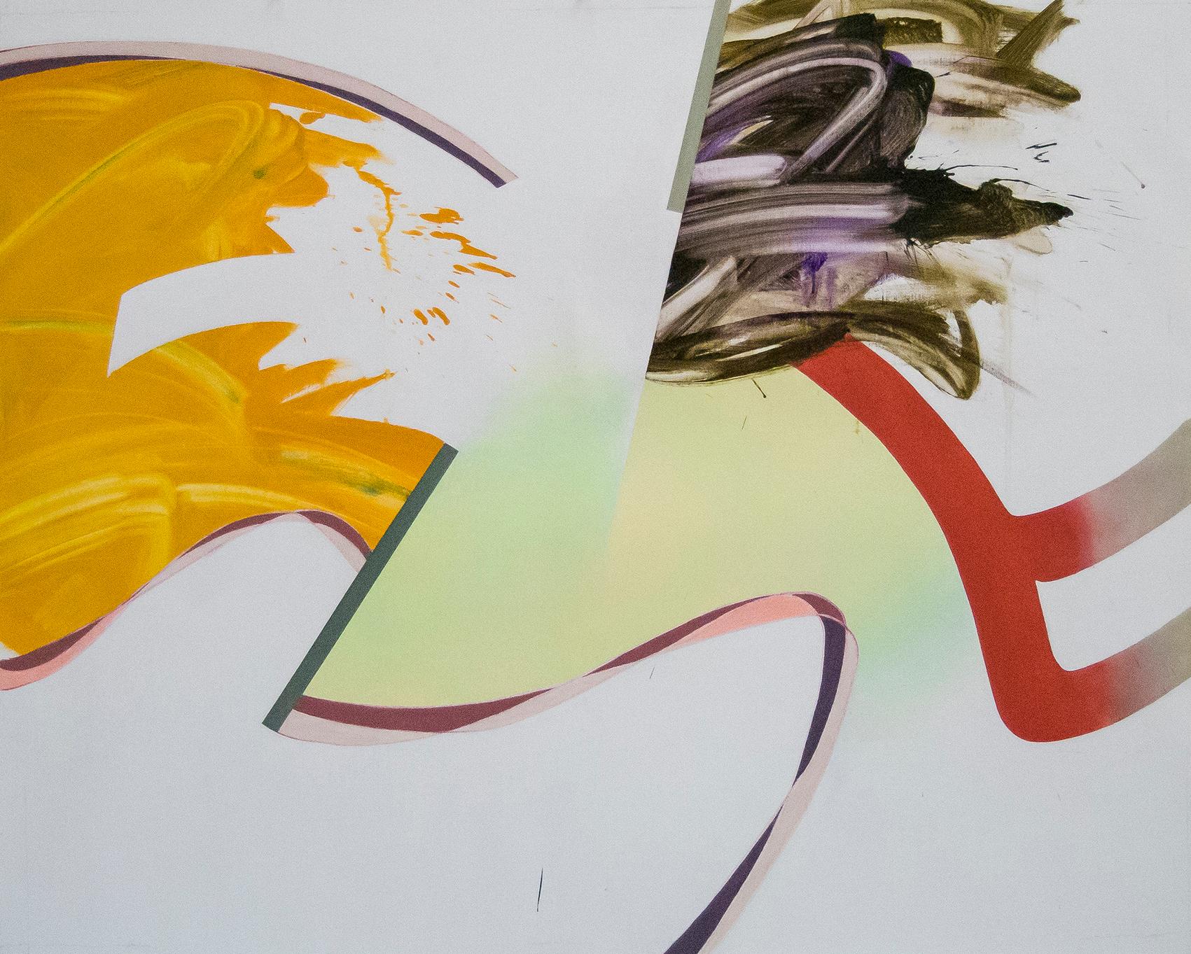 Abstract Painting di Carlos Puyol - Senza titolo 46 (acrilico astratto su tela, luminoso, rosso, texture, gestuale)