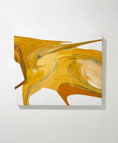 Untitled 48 (abstract acrylic on canvas, colorful, bright, yellow, gestural)